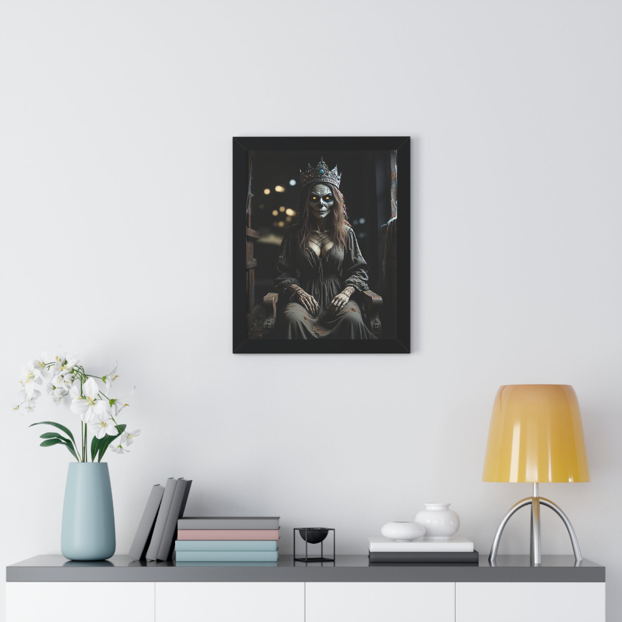 Eerie Framed Vertical Poster - Gothic Decor, Halloween Wall Art, Horror Artwork, Unique Home Decor, Spooky Gift