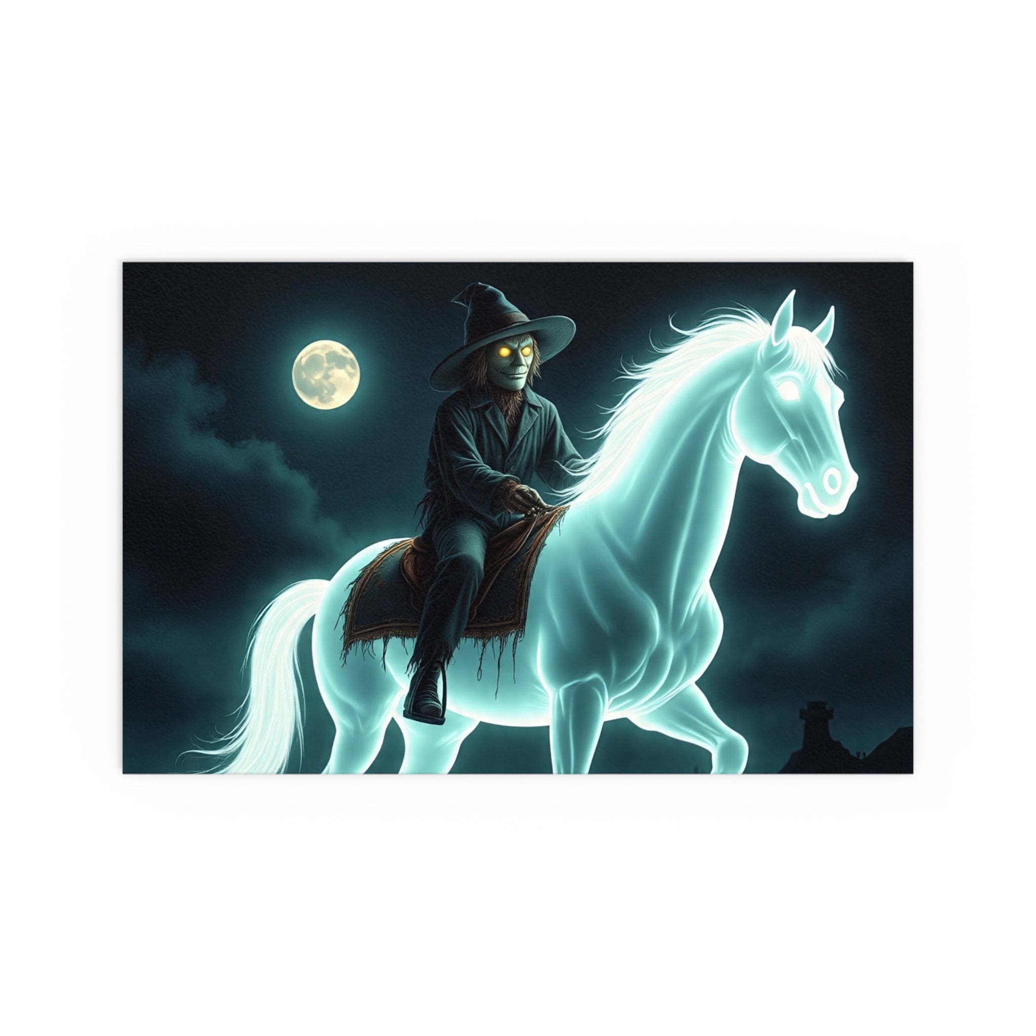 Mystical Wizard Horse Silk Poster, Home Decor, Halloween Art, Wall Art, Gift for Horse Lovers, Indoor and Outdoor Decoration