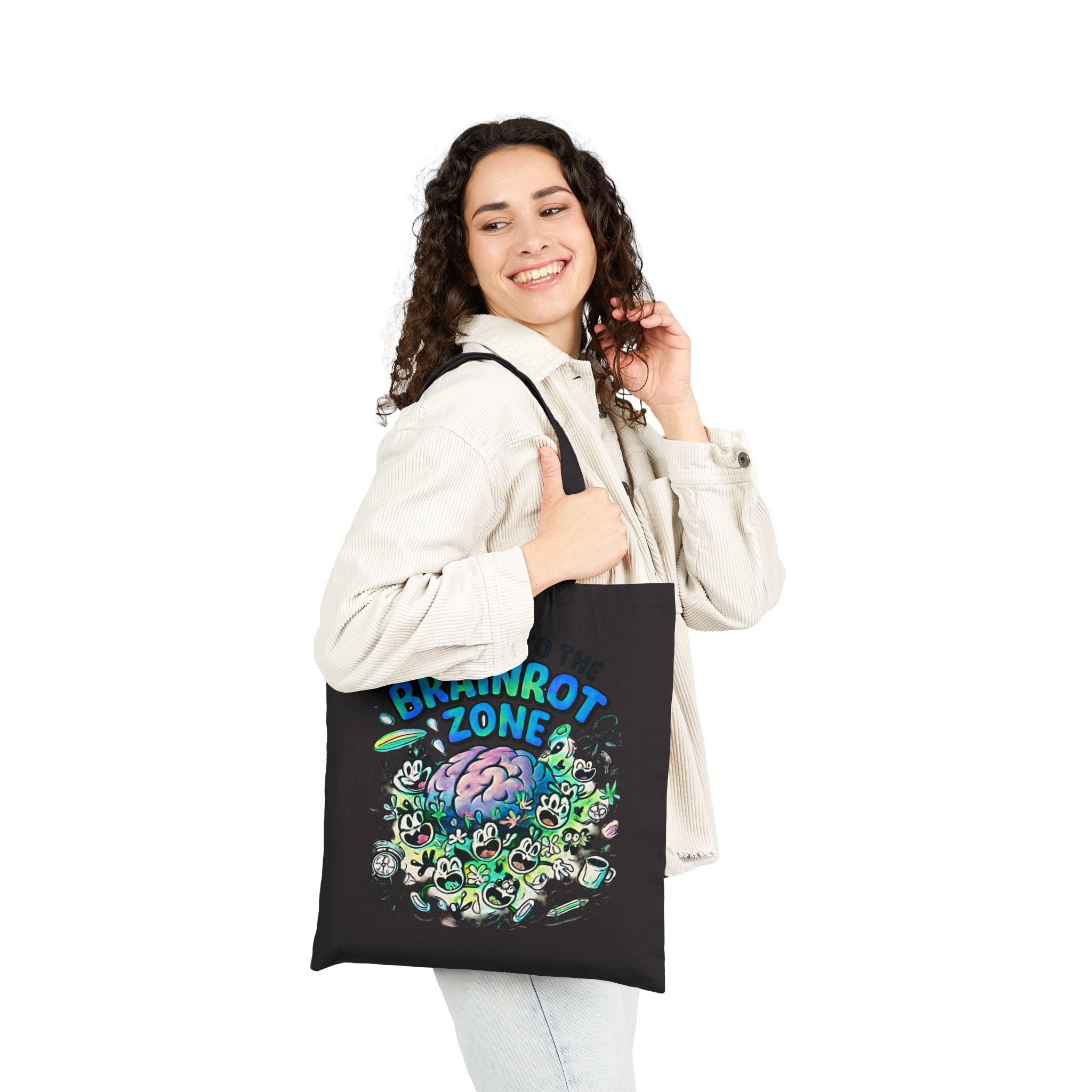 Brainrot Zone Cotton Canvas Tote Bag