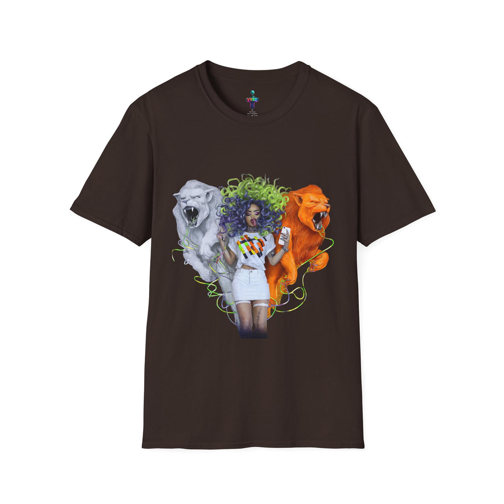 Lion Heart Unisex Softstyle T-Shirt | Trendy Graphic Tee for Animal Lovers, Unique Gift for Birthdays, Casual Wear, Pride Events