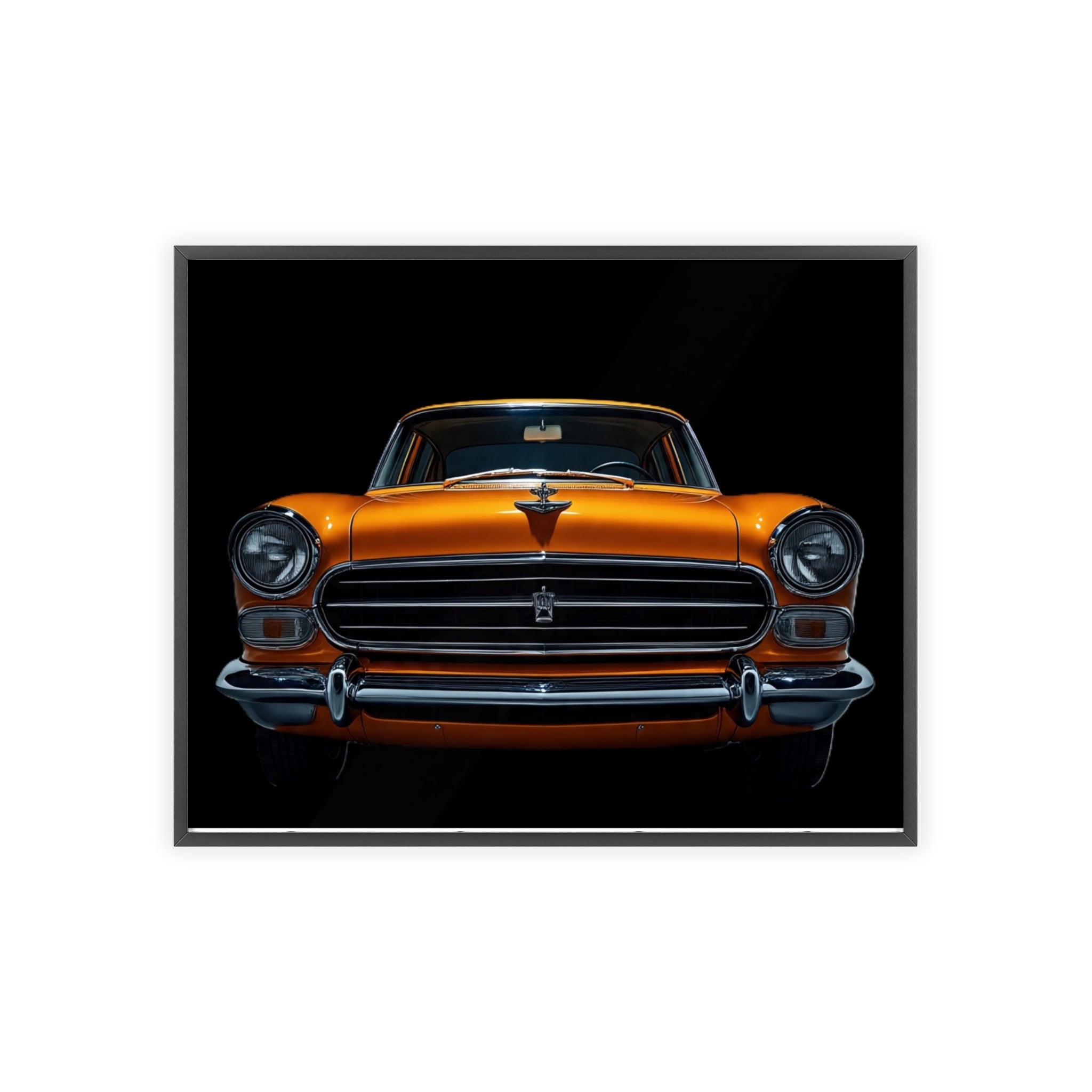 Classic Car Art Poster with Wooden Frame, Vintage Auto Decor, Gift for Car Lovers, Retro Wall Art, Home & Office Decoration