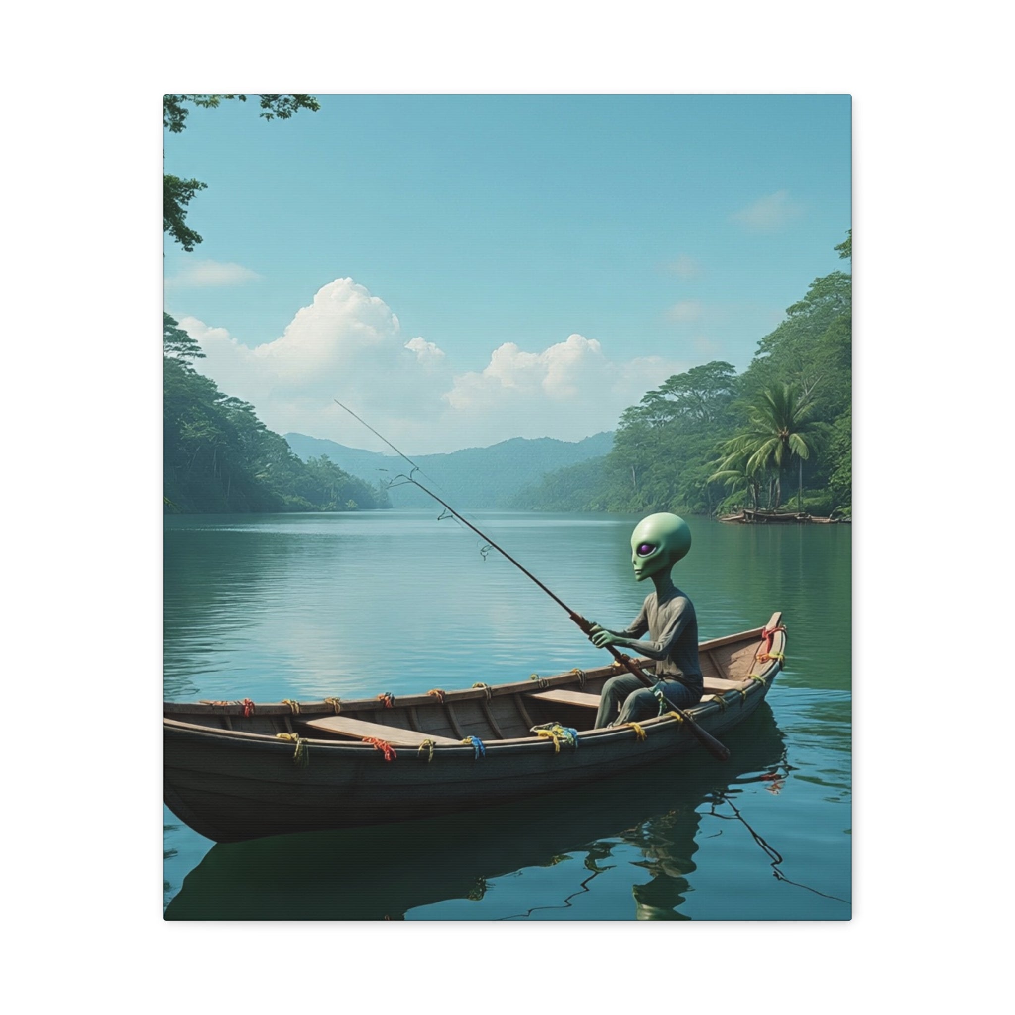 Alien Fishing Canvas Art