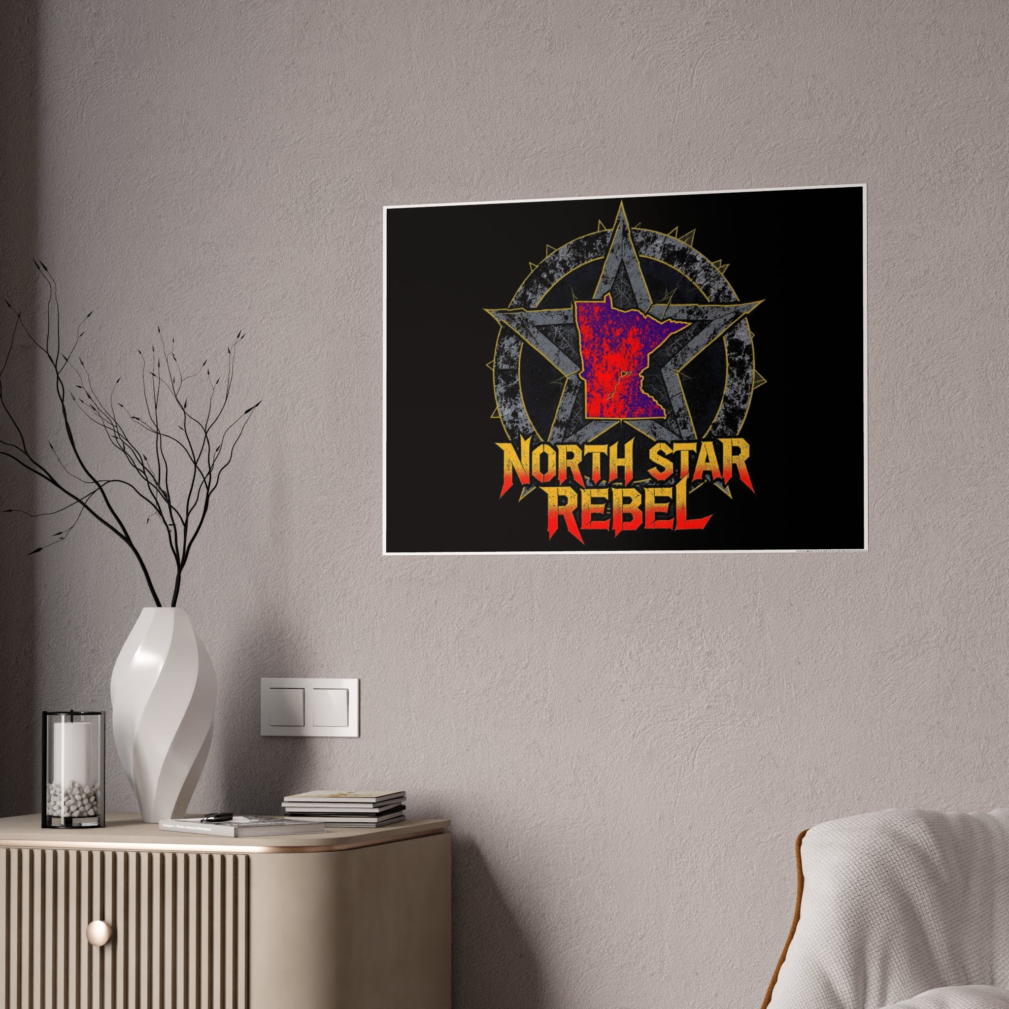 North Star Rebel Gloss Poster — Retro Punk Wall Art