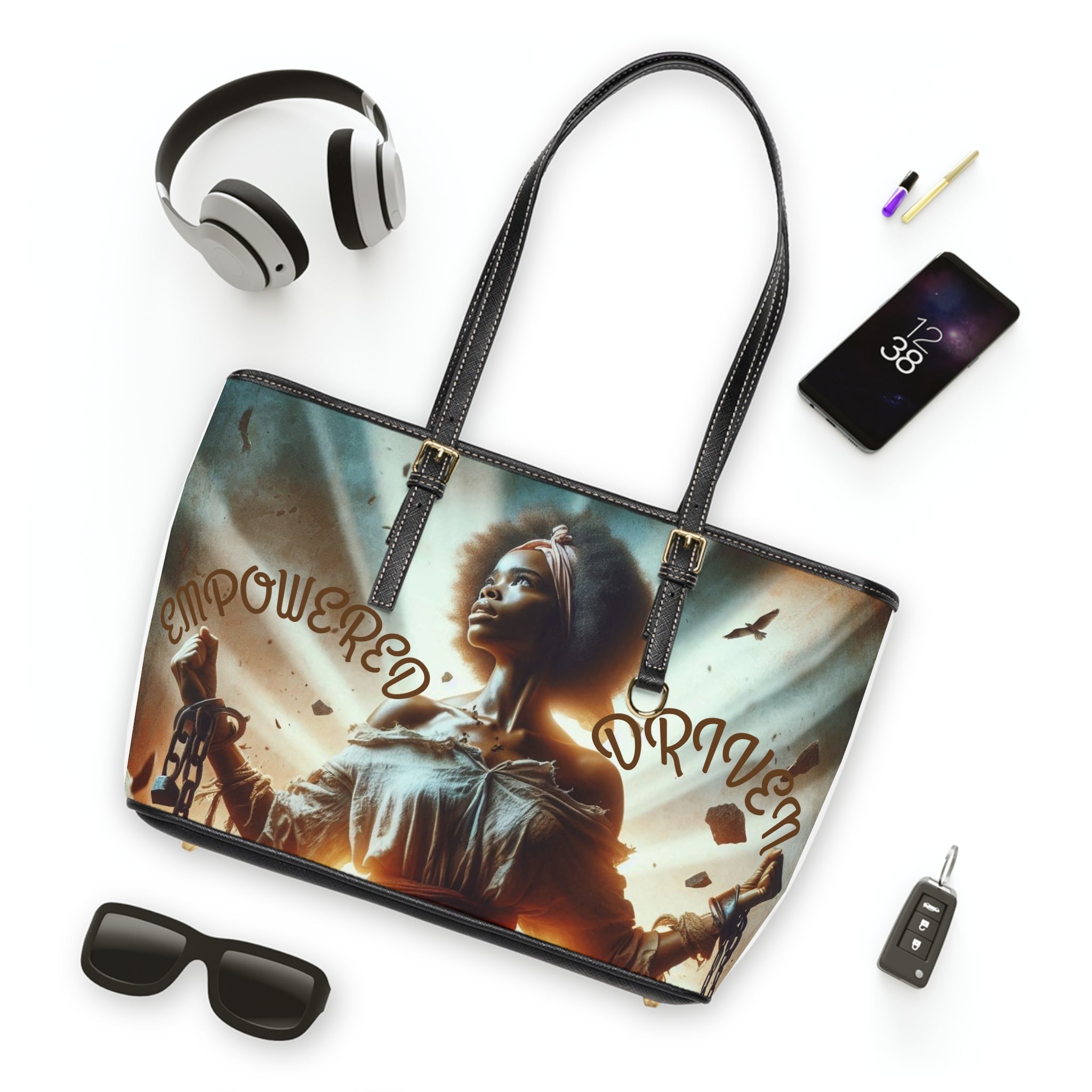 VYBZ Empowerment Leather Shoulder Bag