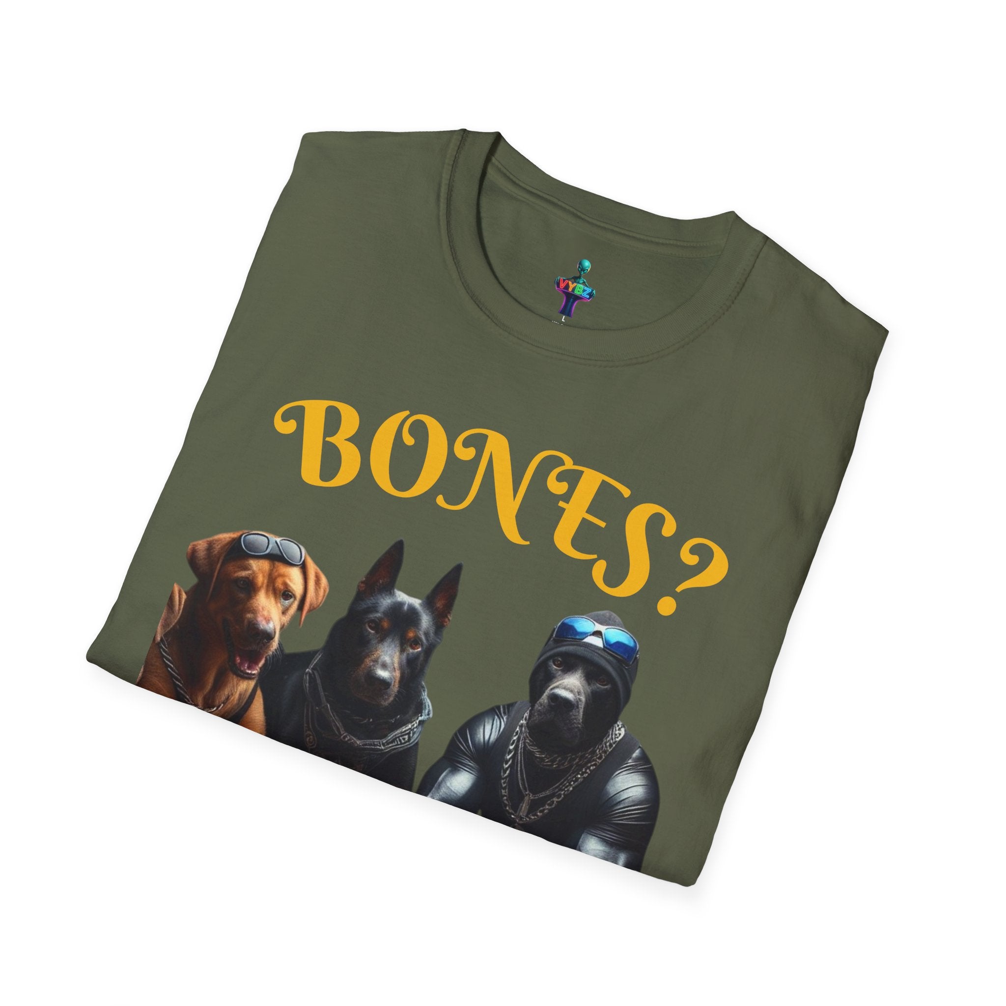 Softstyle T-Shirt with VYBZ Dogs Playing Dominos Urban Slang Design