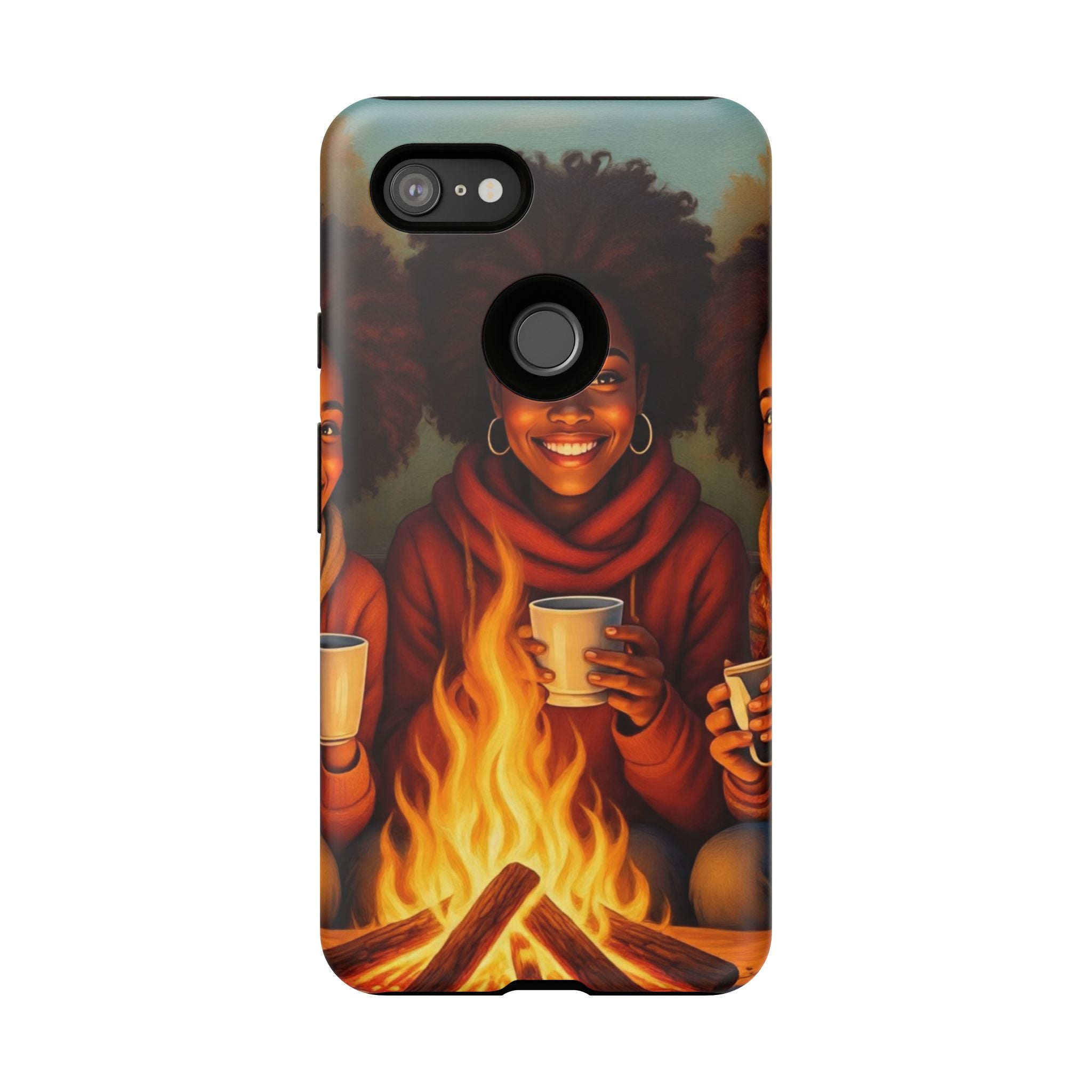 Cozy Phone Case for Campfire Lovers, Tough Cases with Inspirational Design, Perfect Gift for Friends, Birthday Present, Nature Vibe