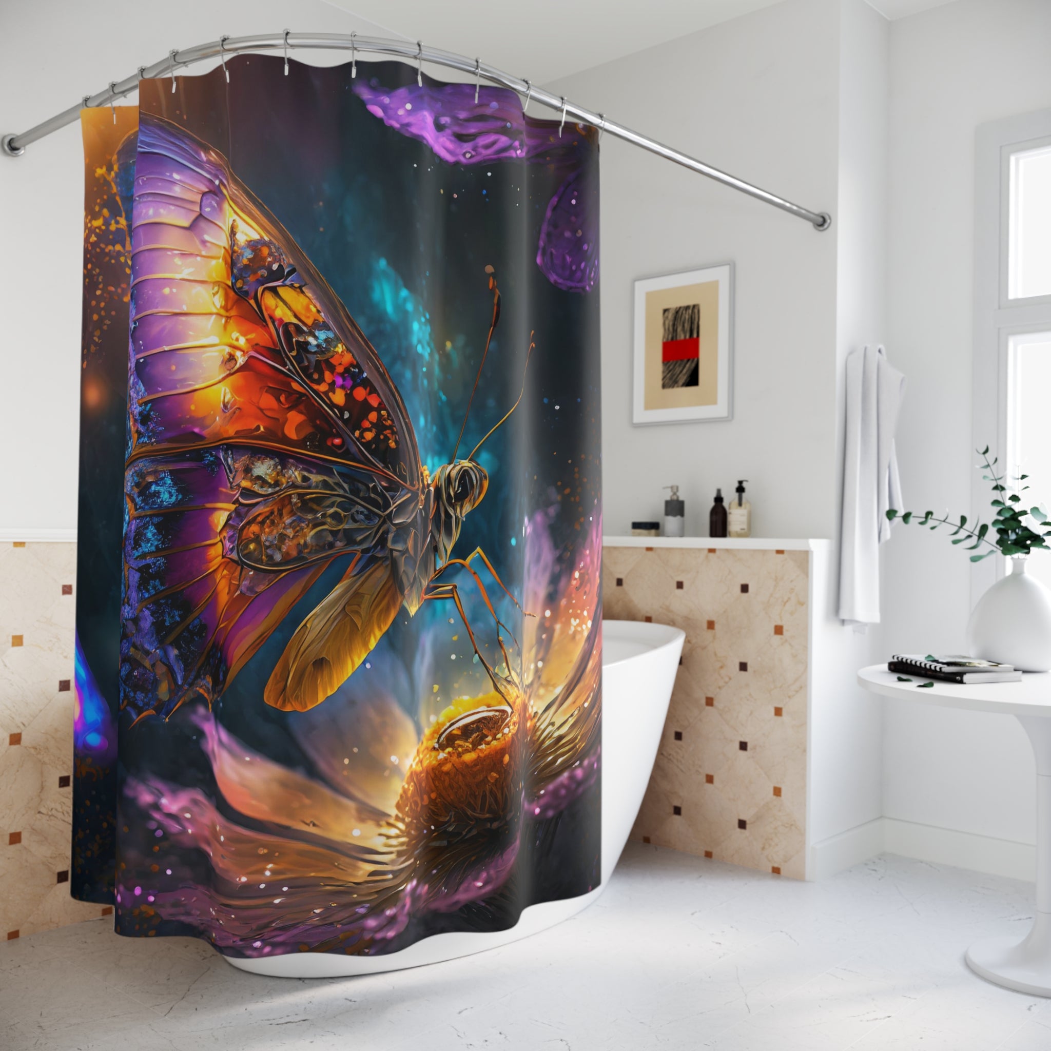 Vibrant Butterfly Shower Curtain