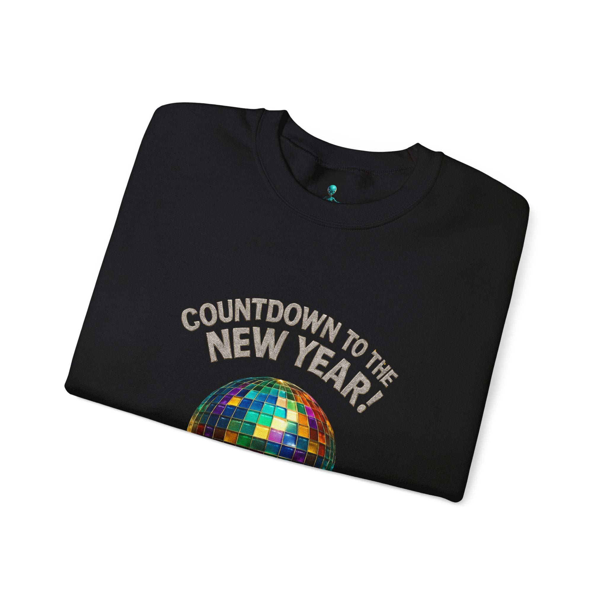 New Year Countdown Sweatshirt — Disco Ball Graphic Crewneck