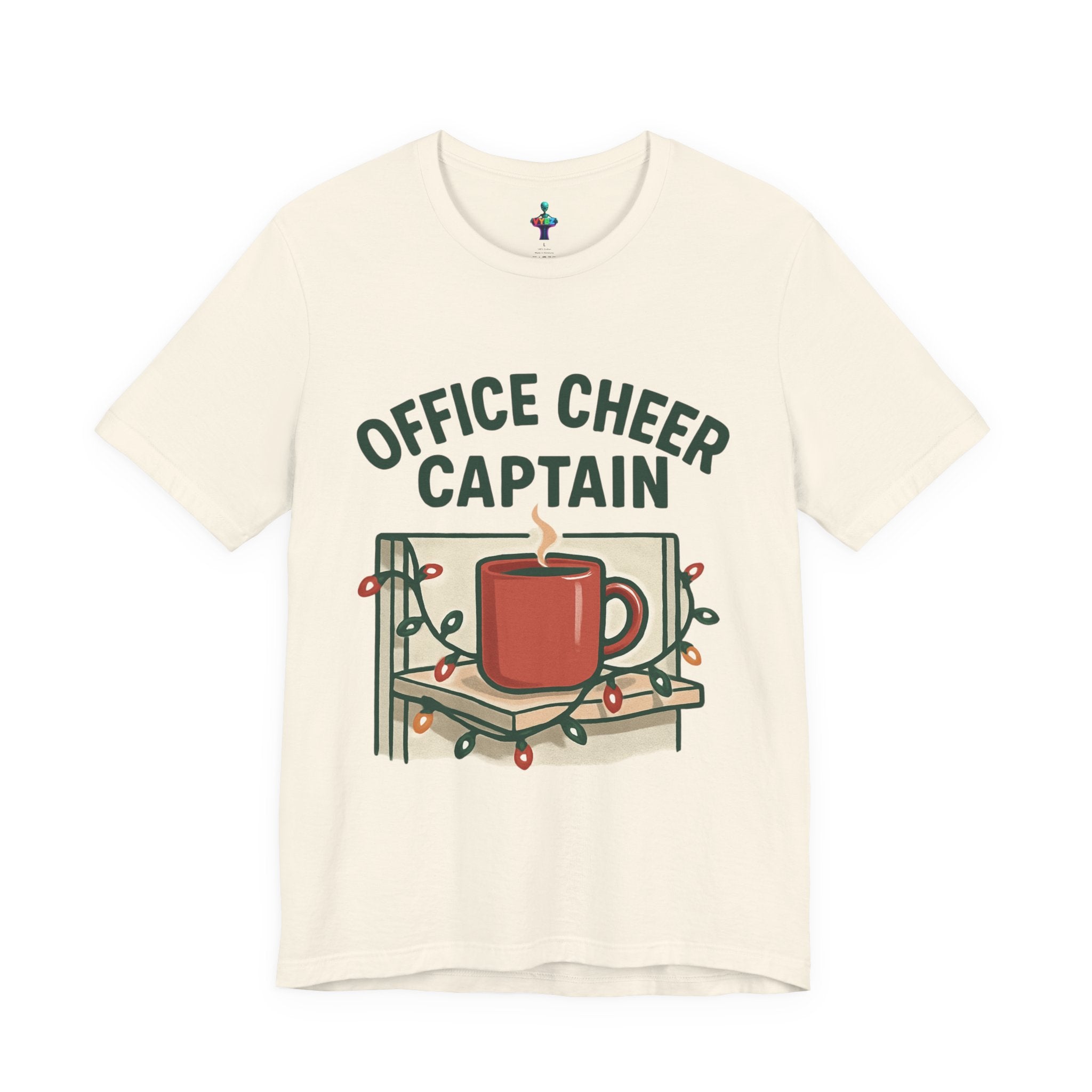 Office Cheer Captain Tee — Holiday Coffee Mug Christmas Work Shirt