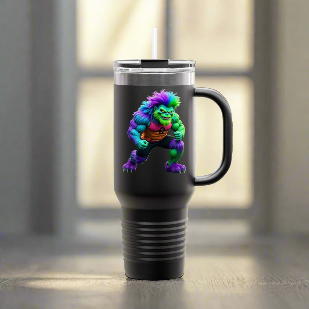 Colorful Insulated Travel Mug - 40oz, Rainbow Hulk Mug, Funny Coffee Cup, Outdoor Gear, Gift for Gamers