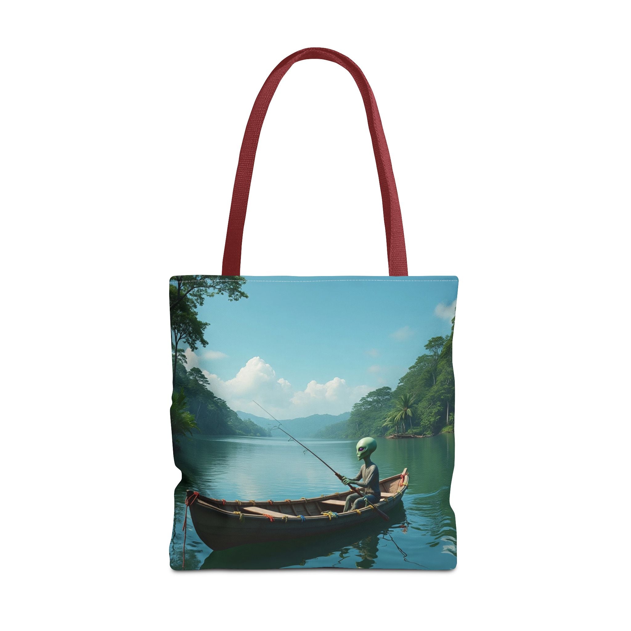 VYBZ Serene Alien Fishing Scenic Tote Bag