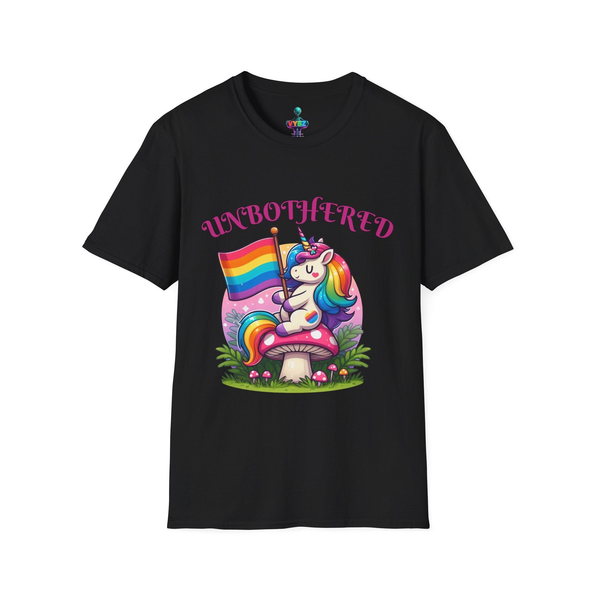 Unisex Pride T-Shirt - Colorful Unbothered Design by VYBZ