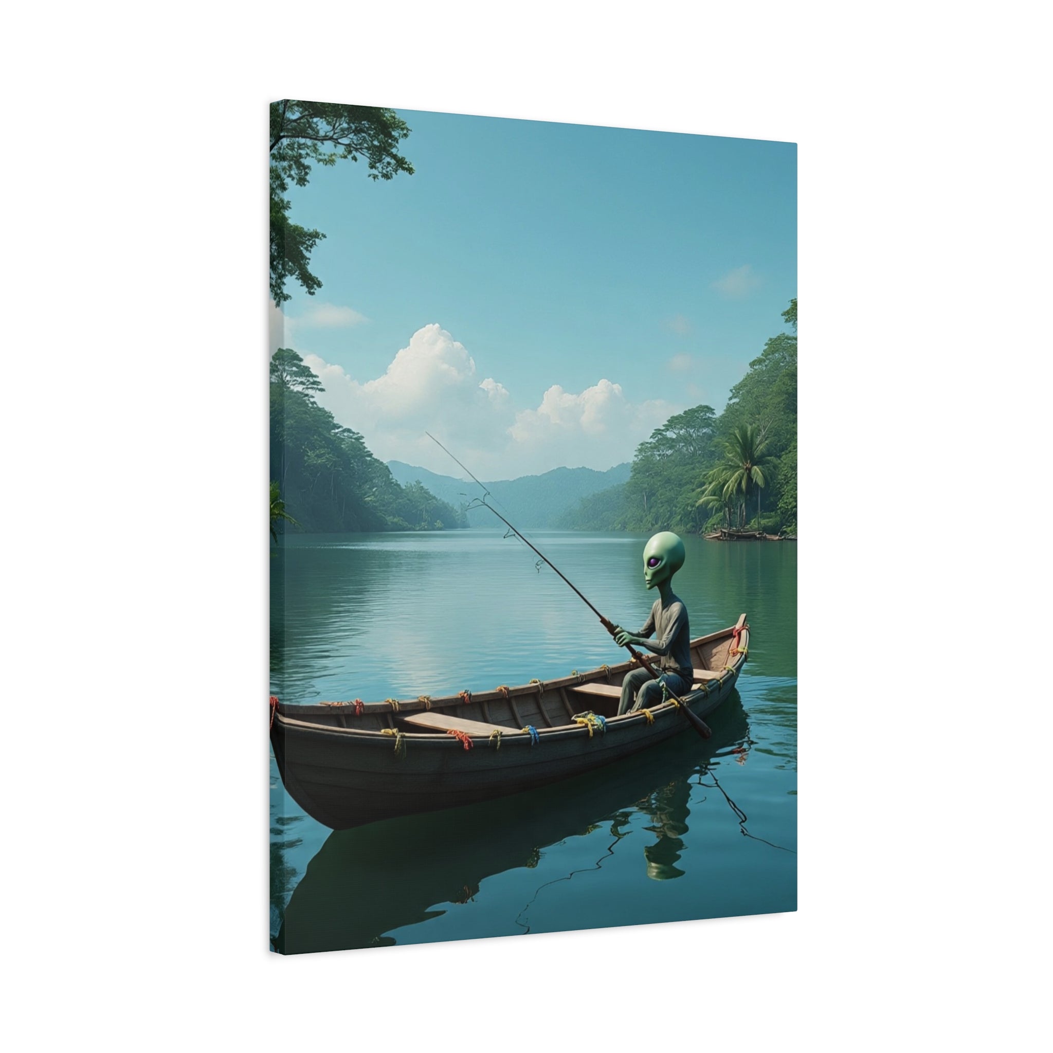 Alien Fishing Canvas Art
