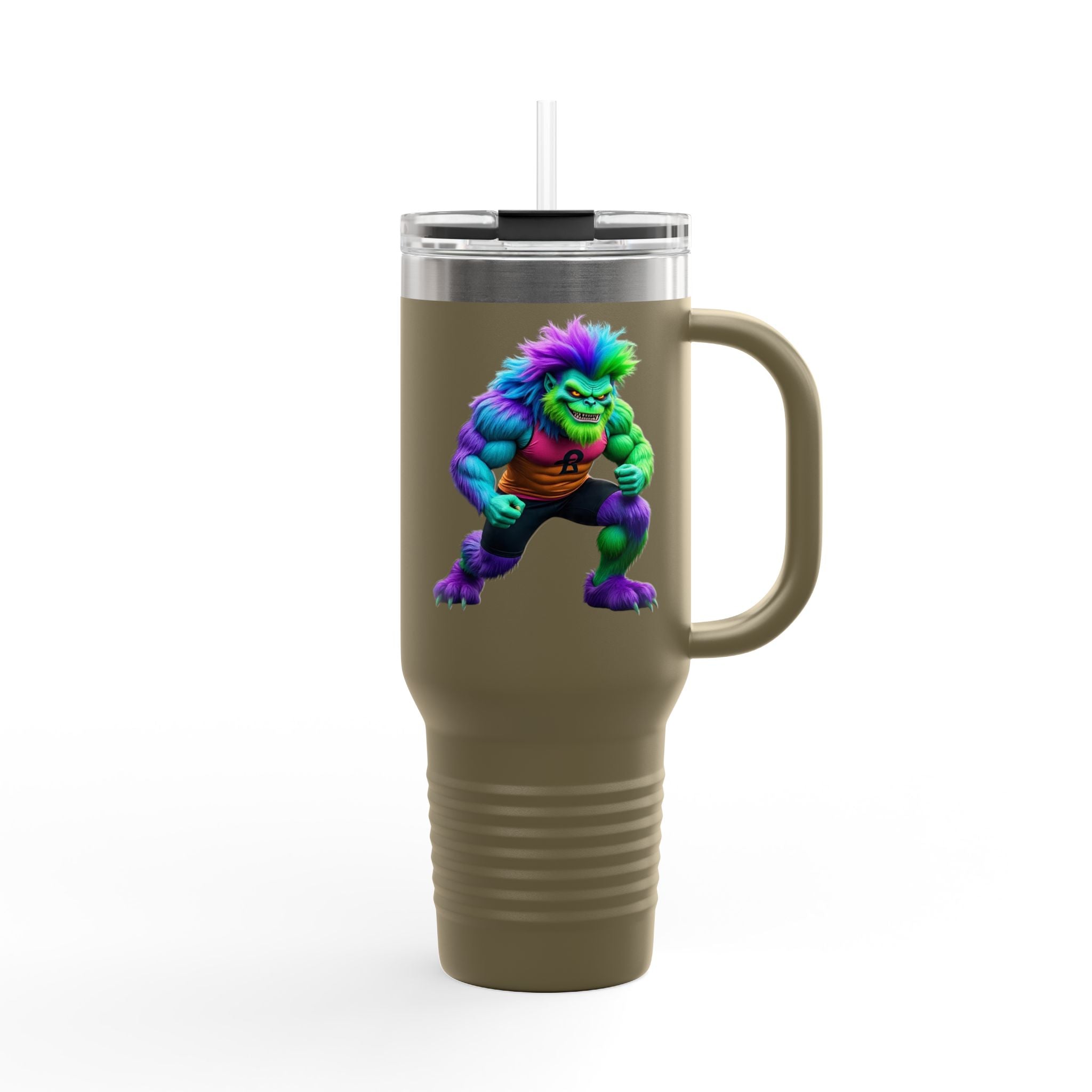Colorful Insulated Travel Mug - 40oz, Rainbow Hulk Mug, Funny Coffee Cup, Outdoor Gear, Gift for Gamers