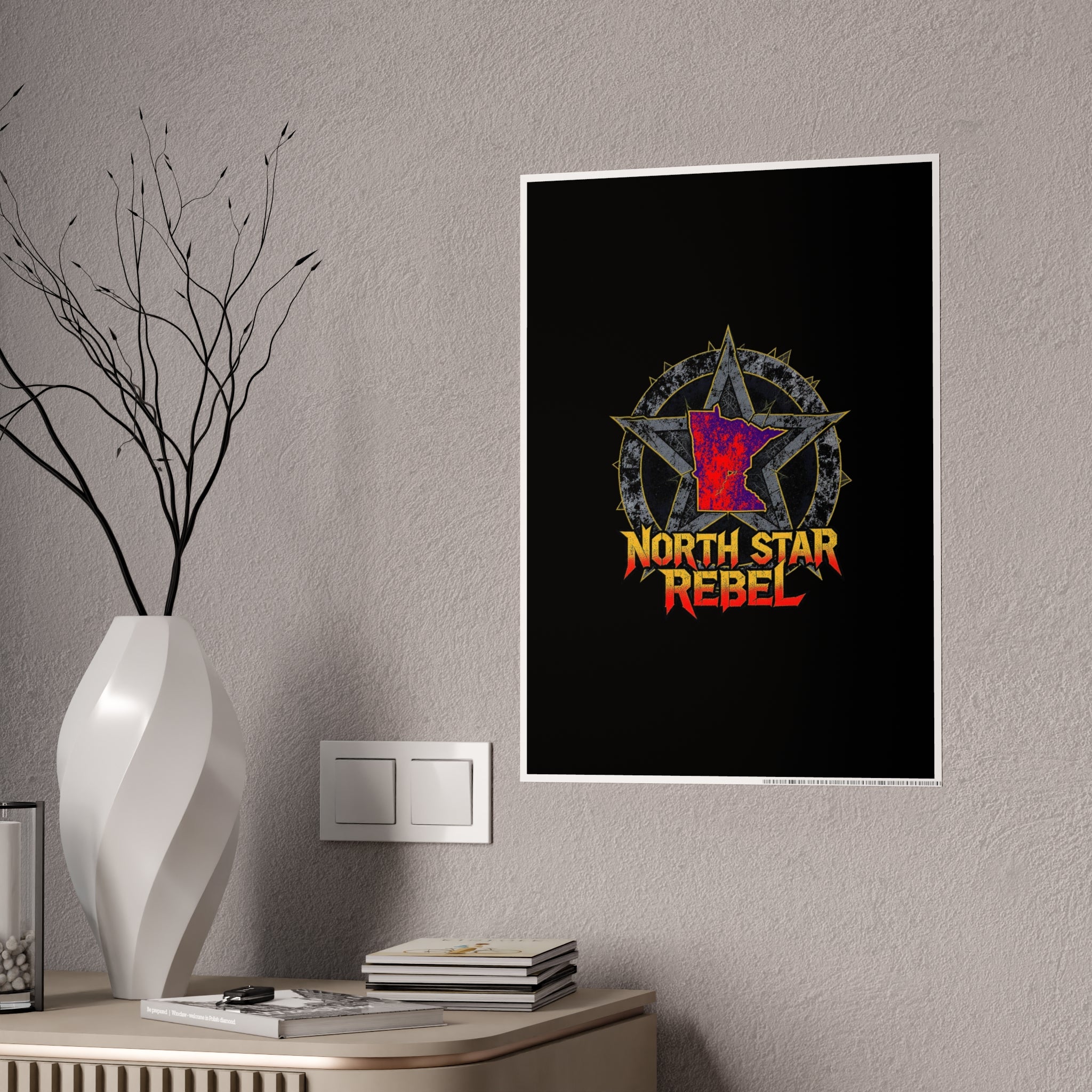 North Star Rebel Gloss Poster — Retro Punk Wall Art