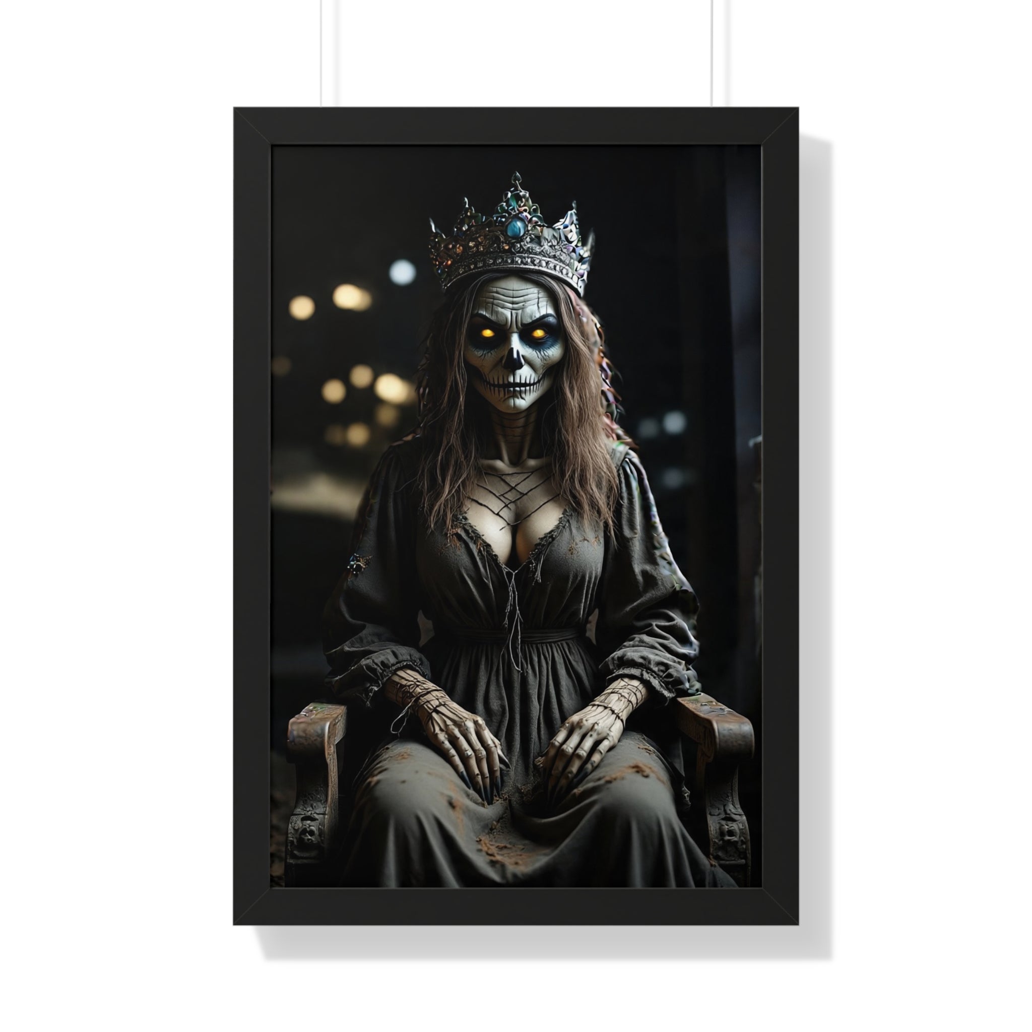 Eerie Framed Vertical Poster - Gothic Decor, Halloween Wall Art, Horror Artwork, Unique Home Decor, Spooky Gift