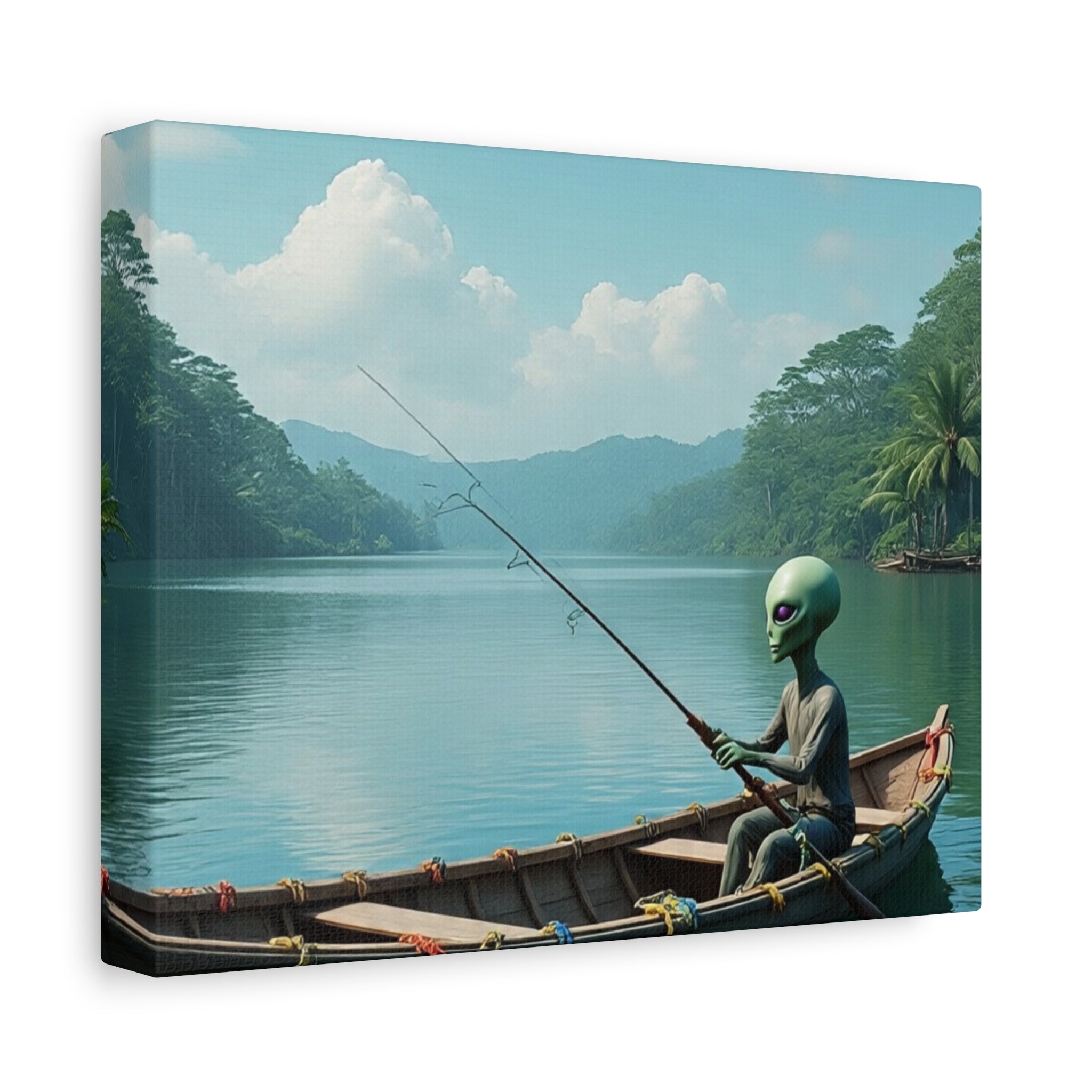 Alien Fishing Canvas Art