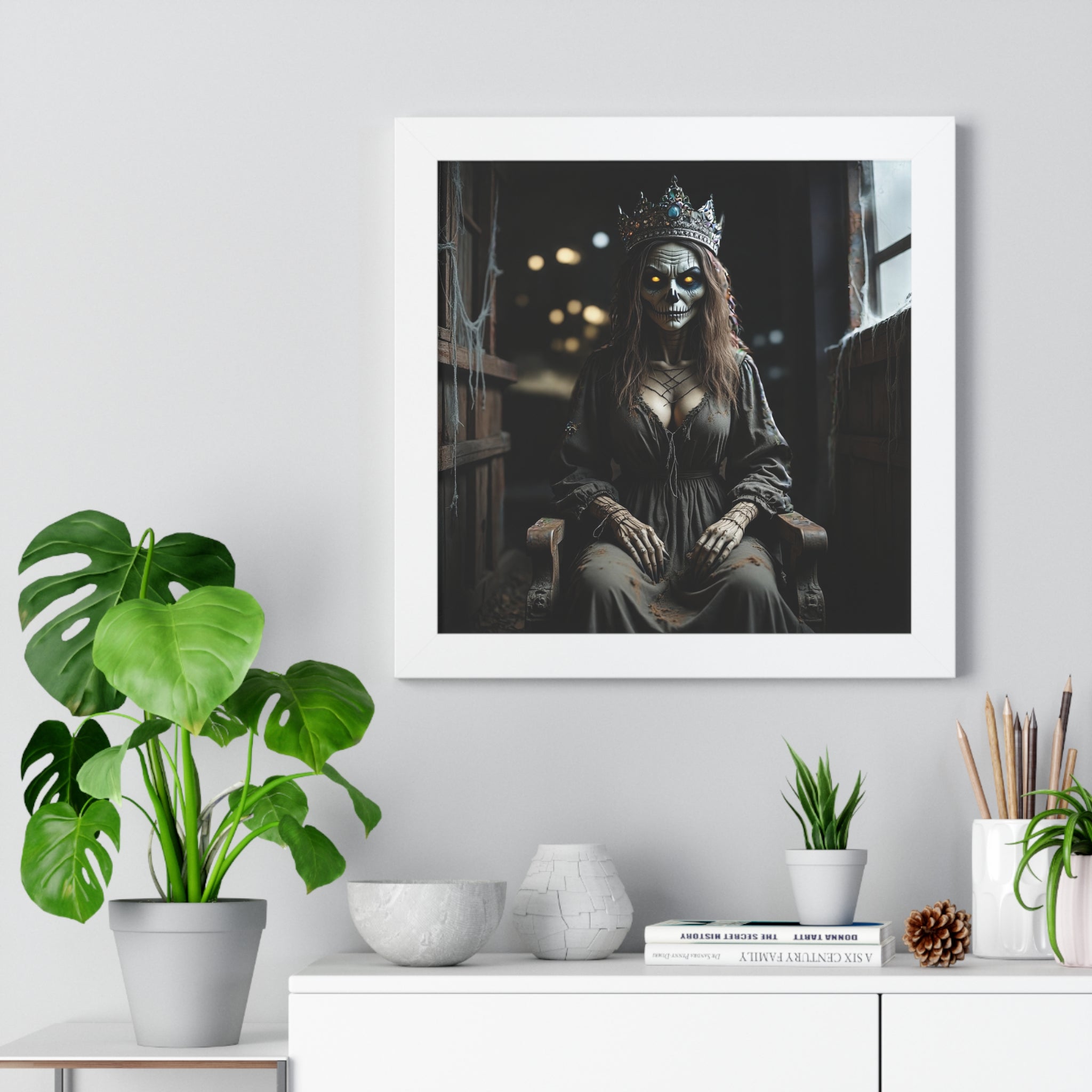 Eerie Framed Vertical Poster - Gothic Decor, Halloween Wall Art, Horror Artwork, Unique Home Decor, Spooky Gift