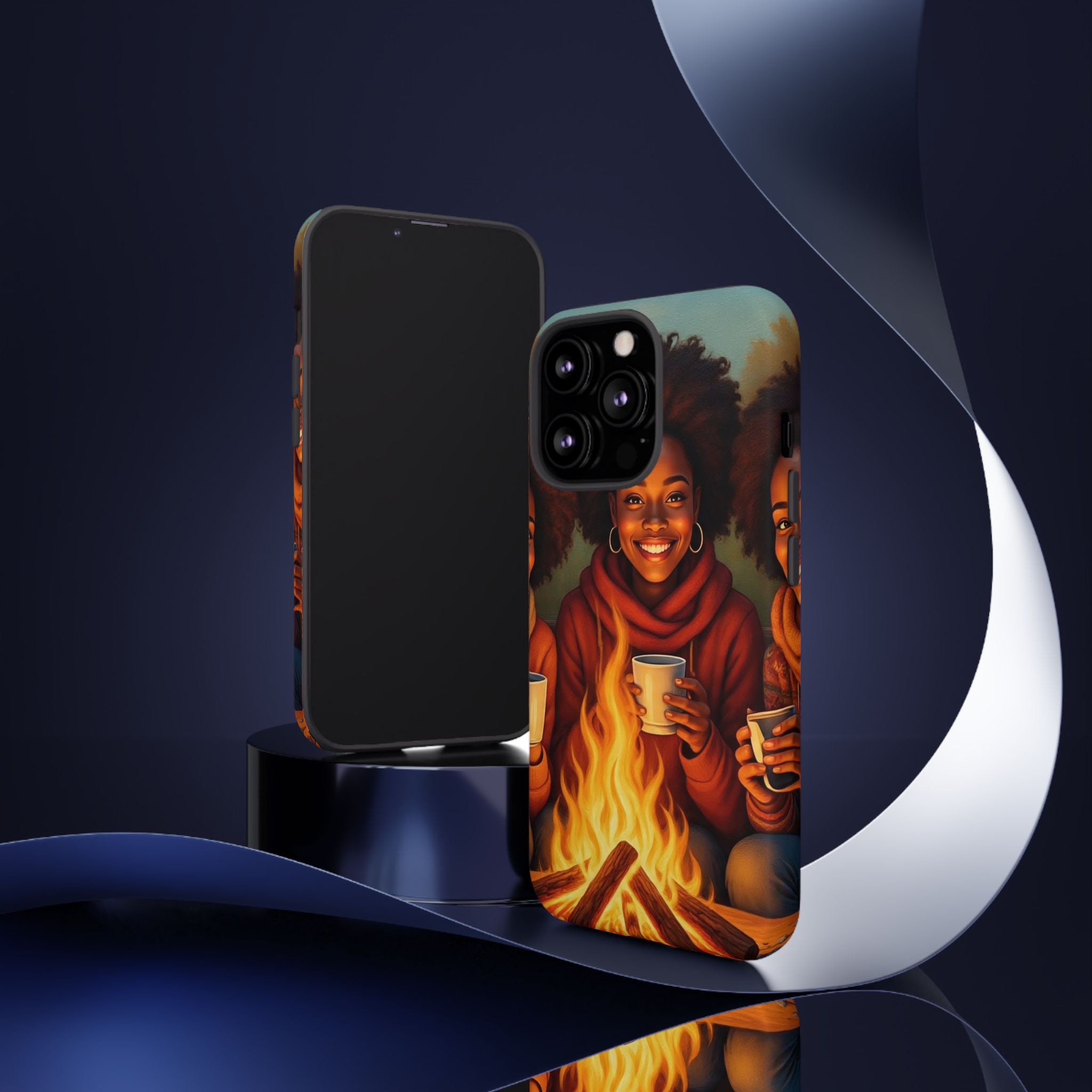 Cozy Phone Case for Campfire Lovers, Tough Cases with Inspirational Design, Perfect Gift for Friends, Birthday Present, Nature Vibe