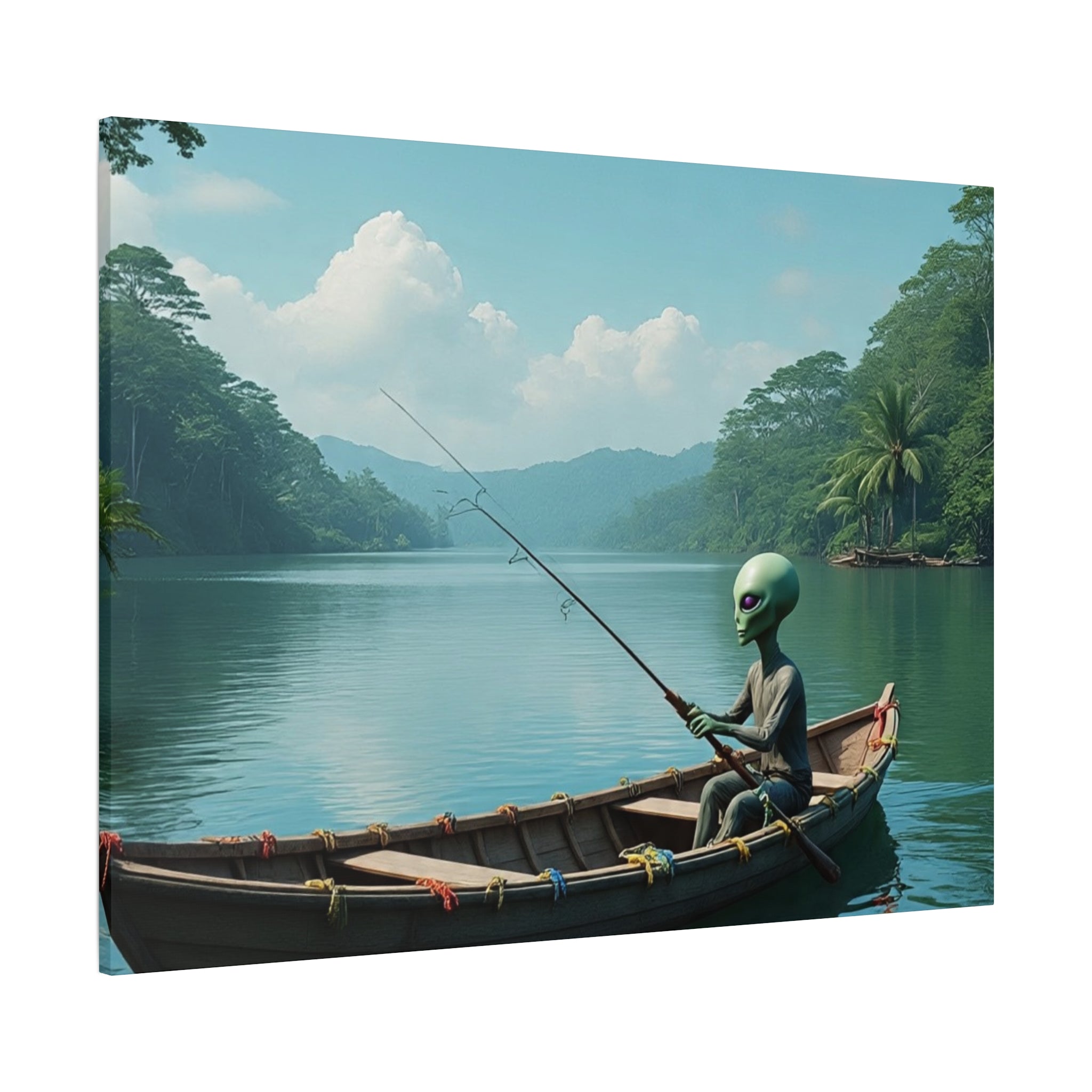 Alien Fishing Canvas Art