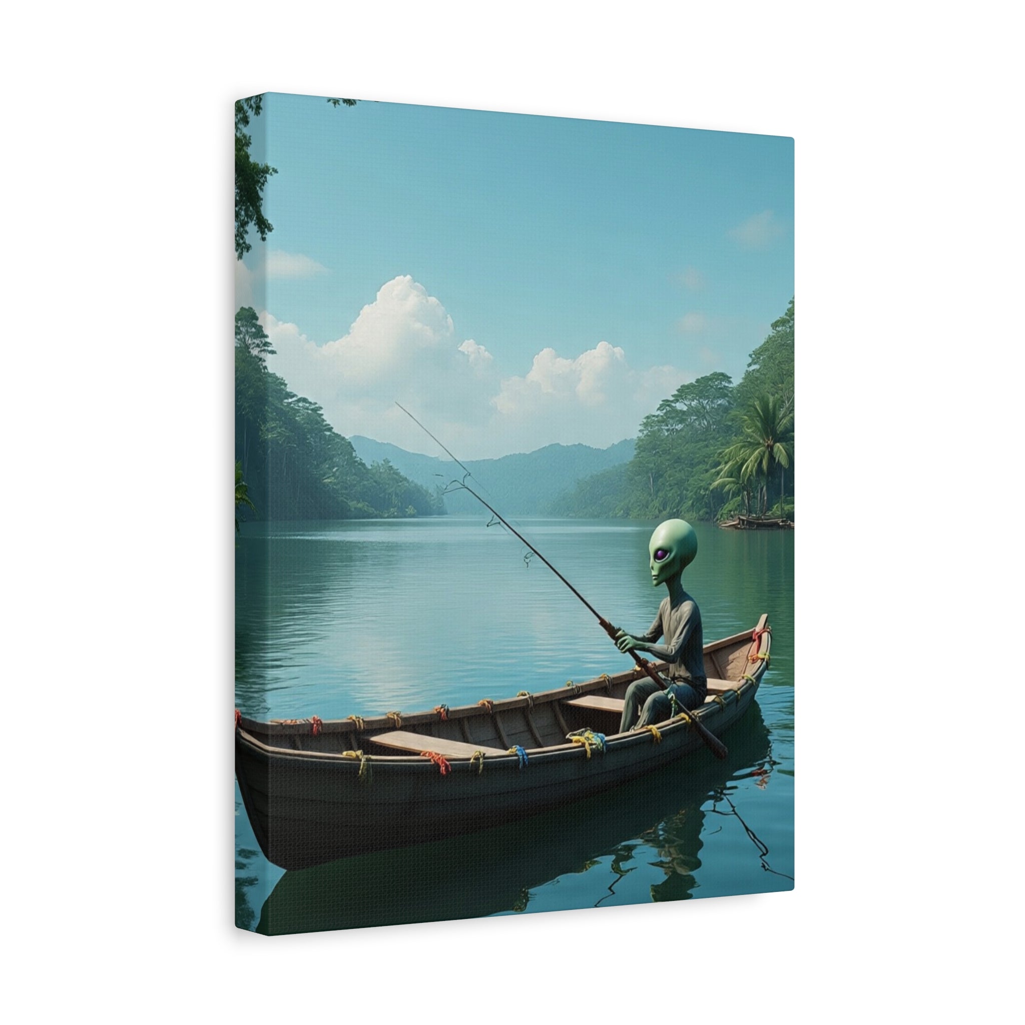 Alien Fishing Canvas Art
