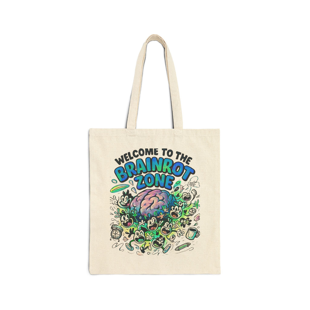 Brainrot Zone Cotton Canvas Tote Bag