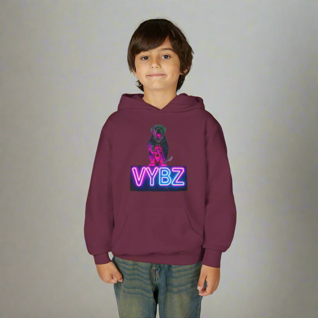 Youth Neon VYBZ Hooded Sweatshirt - Stylish, Comfortable, Gift for Teens, Streetwear, Party Wear, Cool Graphic Hoodie