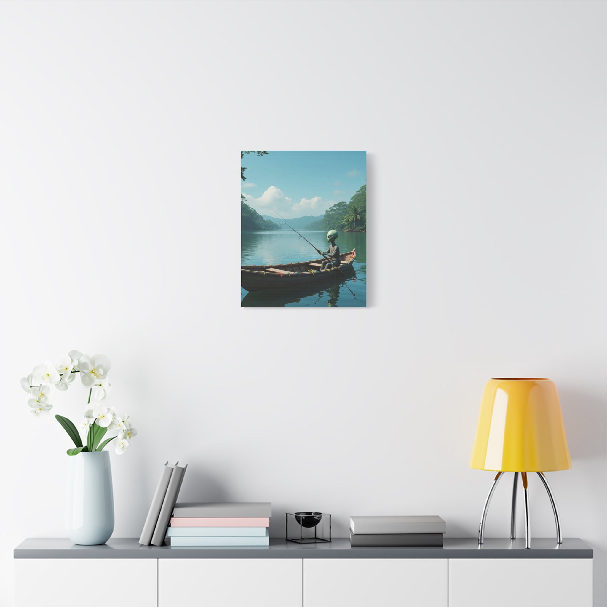 Alien Fishing Canvas Art