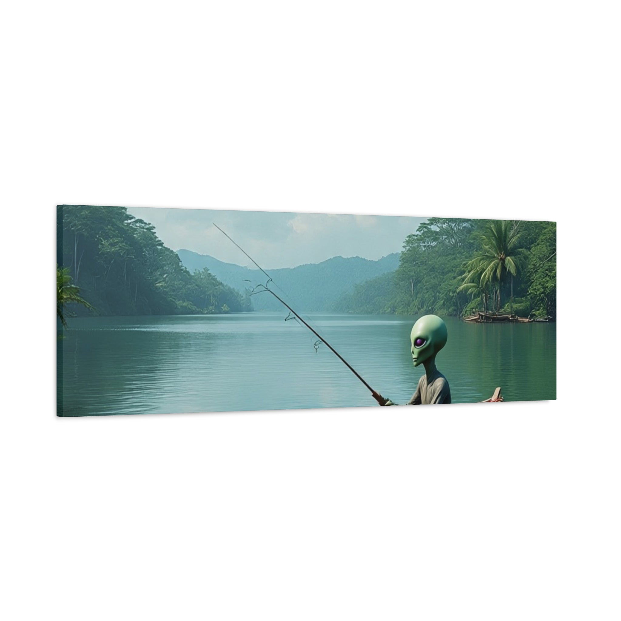 Alien Fishing Canvas Art
