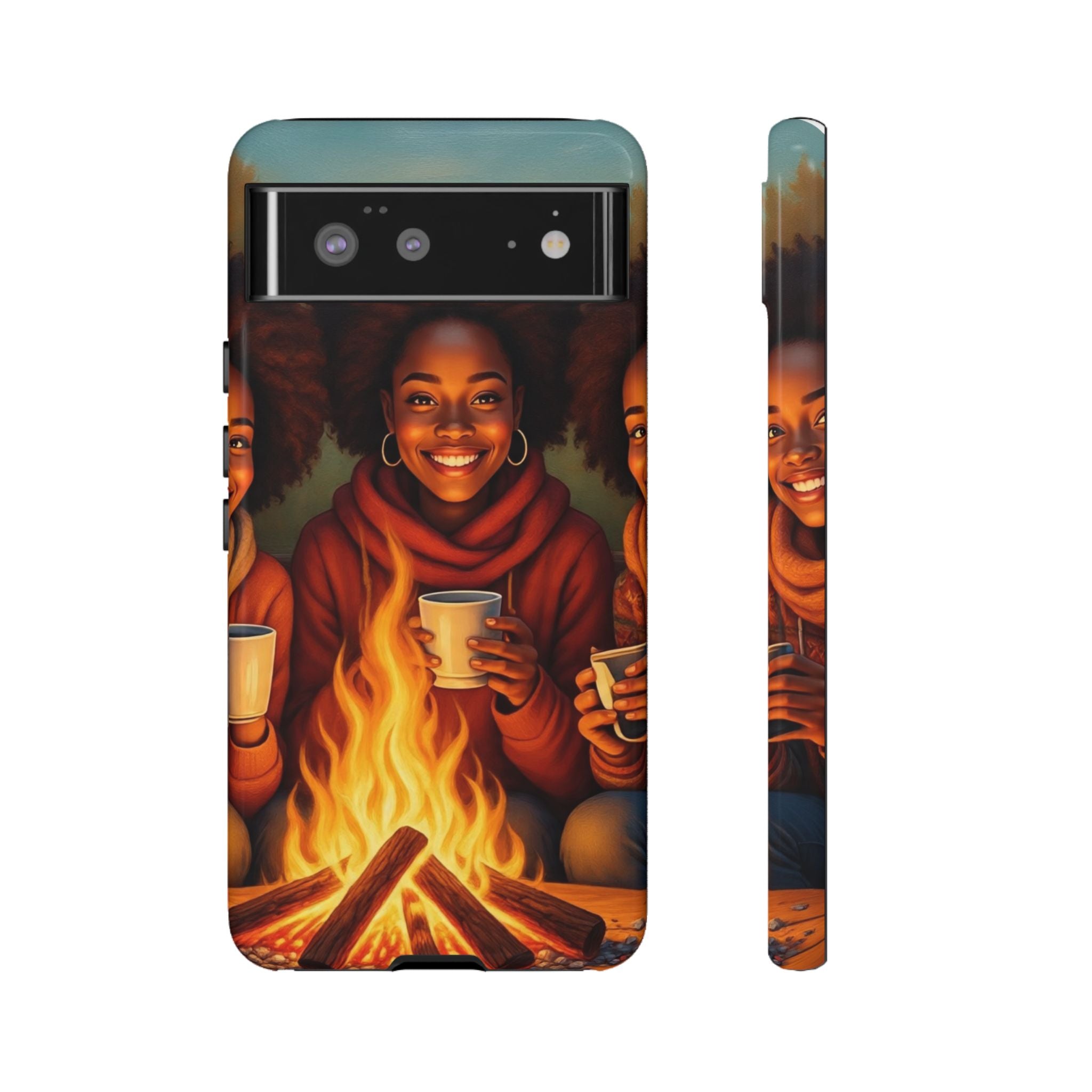 Cozy Phone Case for Campfire Lovers, Tough Cases with Inspirational Design, Perfect Gift for Friends, Birthday Present, Nature Vibe