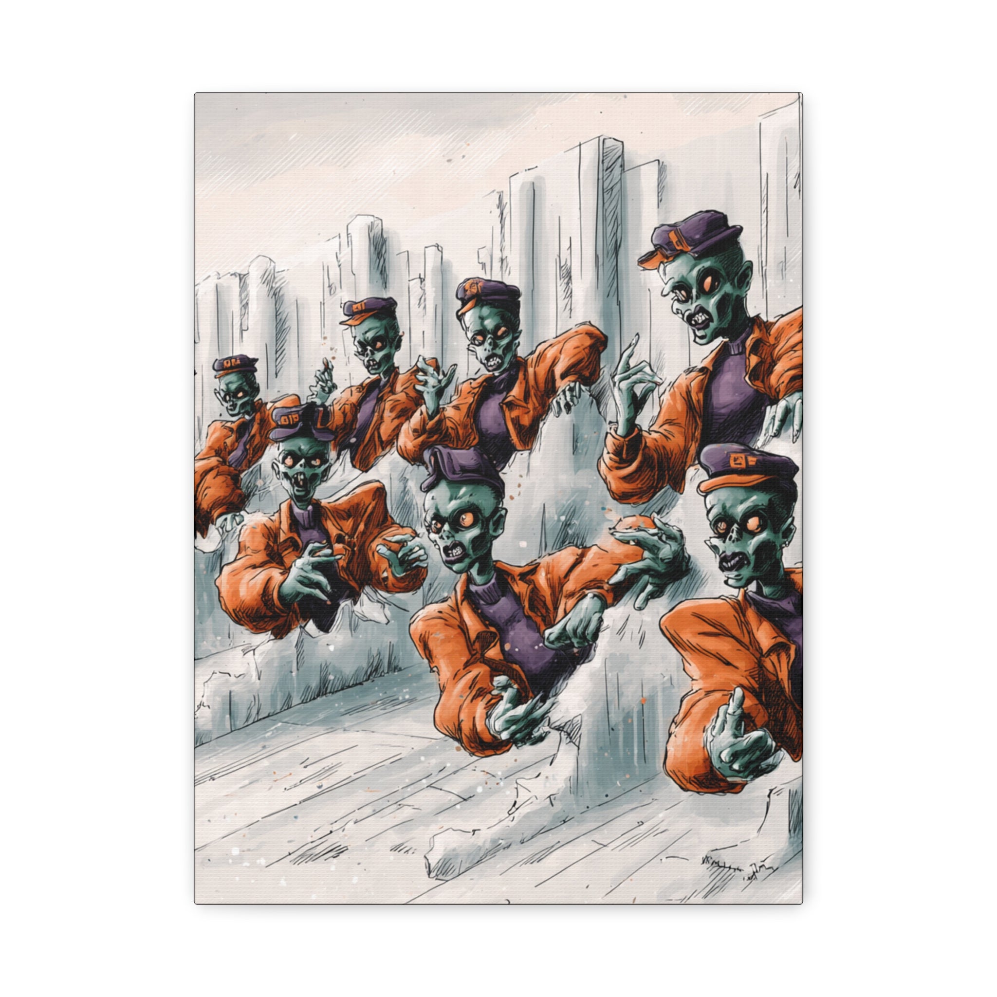 Zombie Chorus Matte Canvas Wall Art