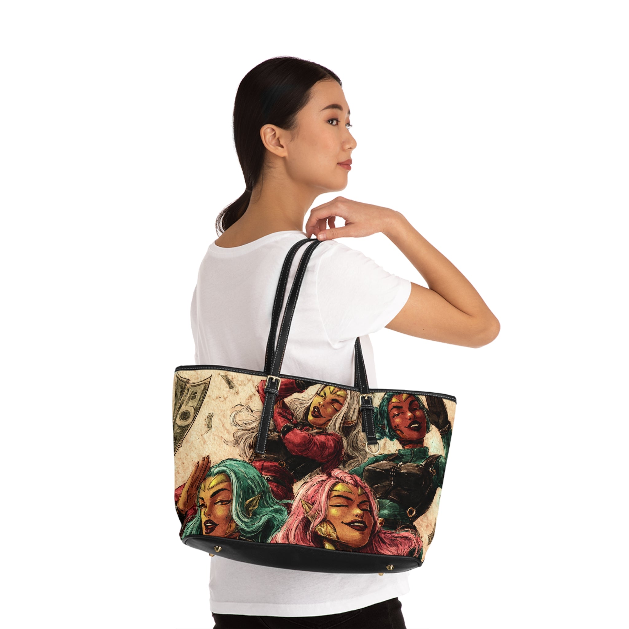 Female Superheroes PU Leather Shoulder Bag — Colorful VYBZ Design