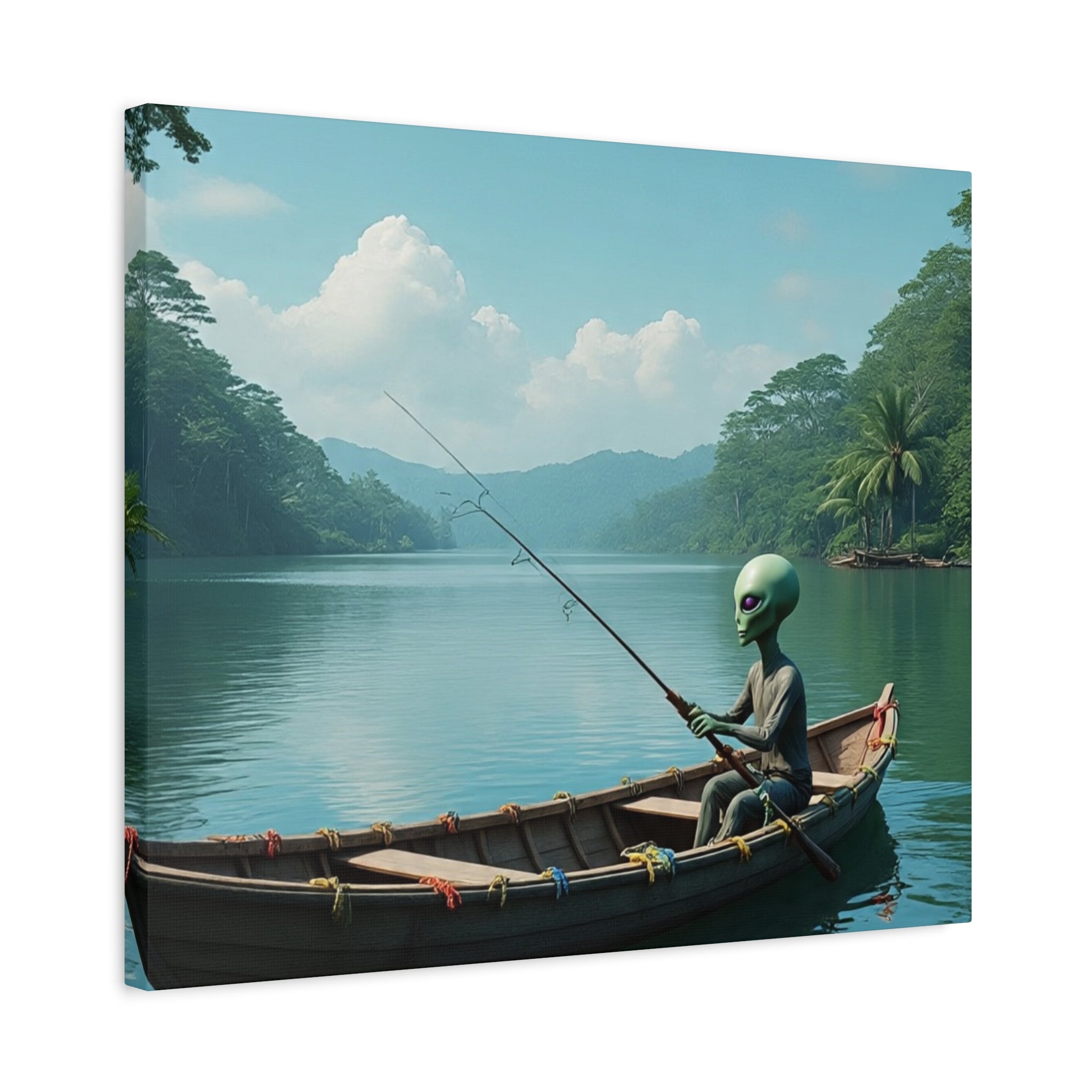 Alien Fishing Canvas Art