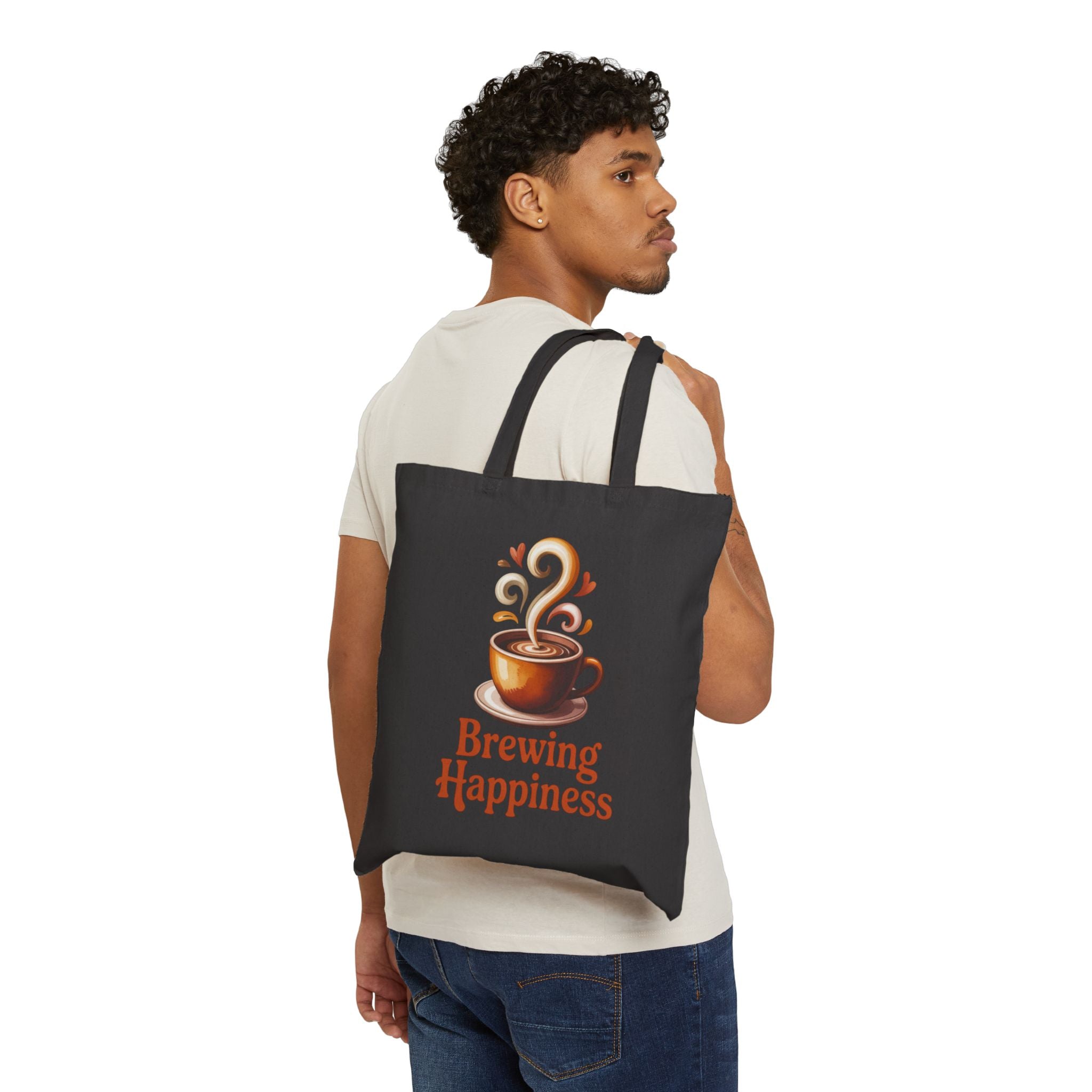 Brewing Happiness Cotton Canvas Tote Bag