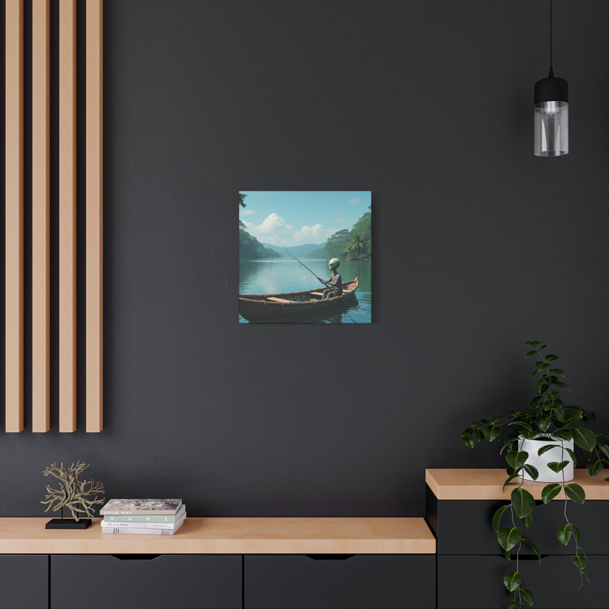 Alien Fishing Canvas Art