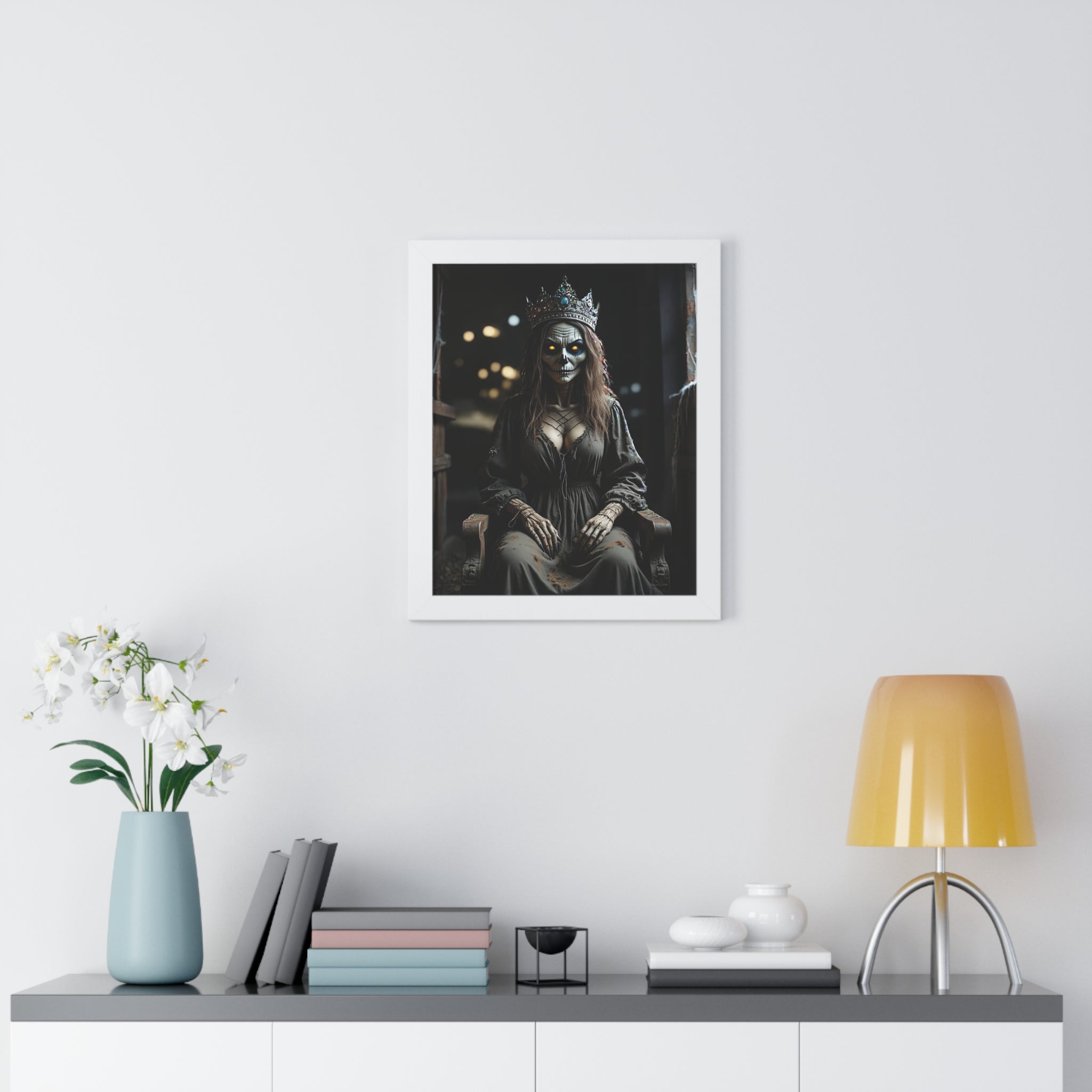 Eerie Framed Vertical Poster - Gothic Decor, Halloween Wall Art, Horror Artwork, Unique Home Decor, Spooky Gift