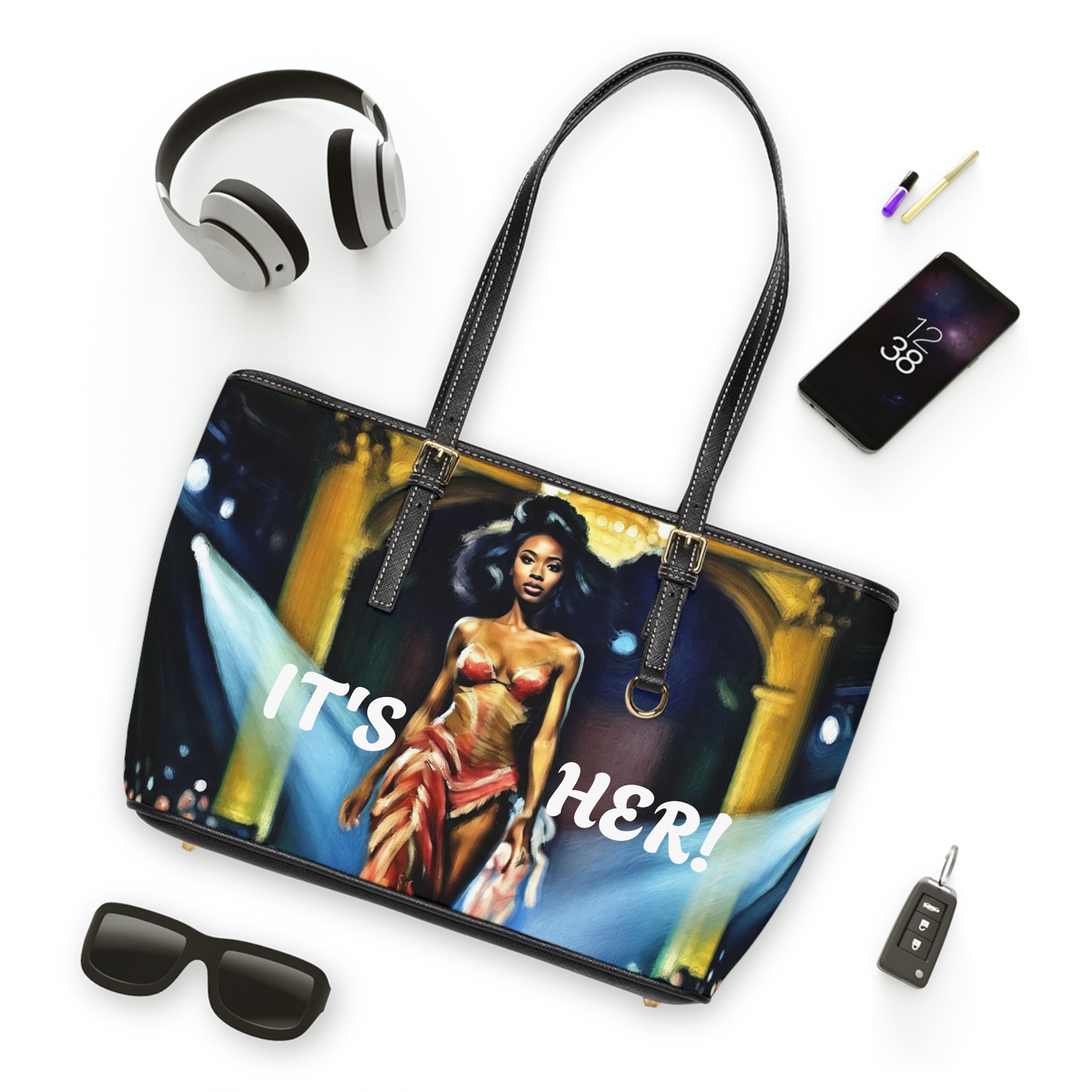 VYBZ "It's Her!/She's Here! Leather Shoulder Bag