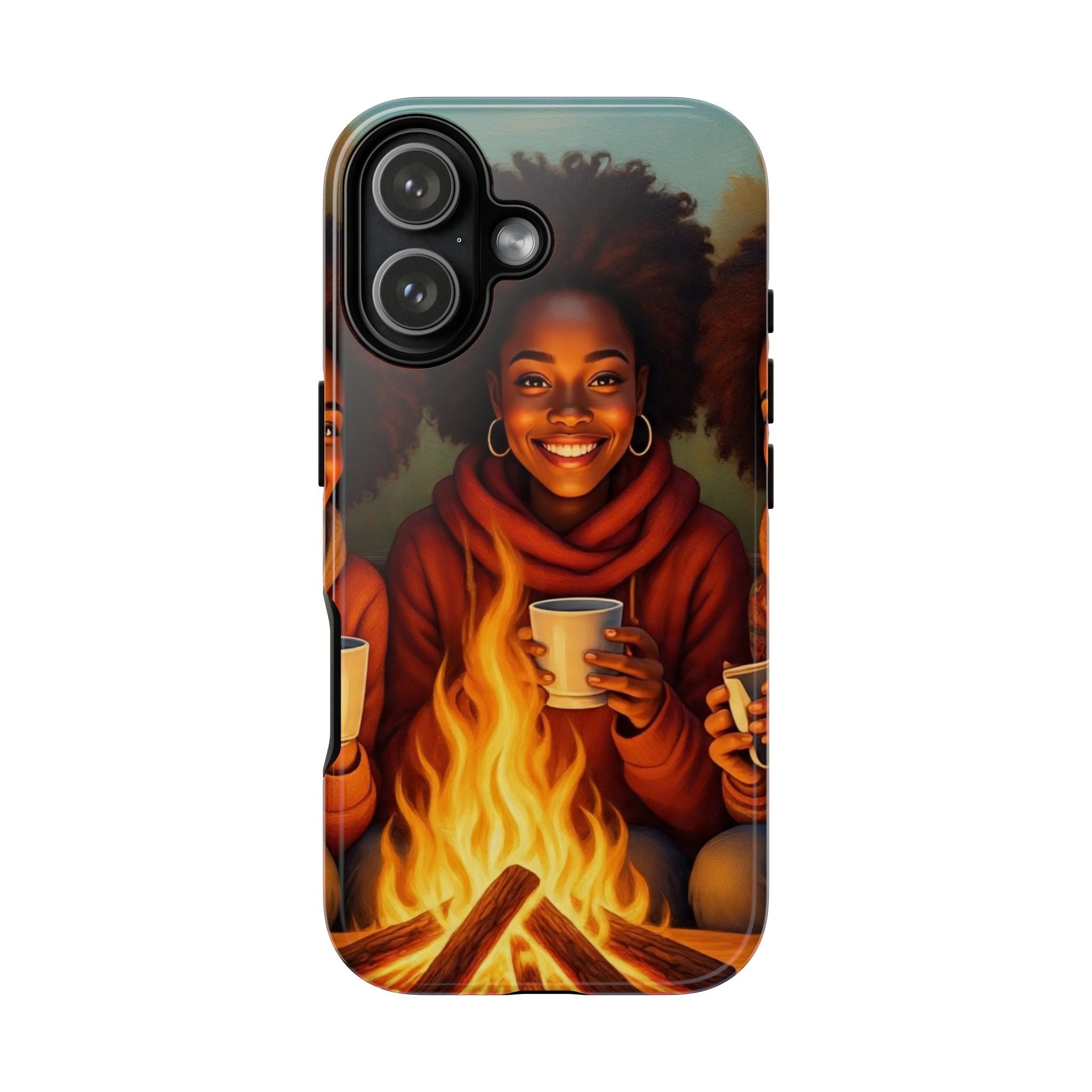 Cozy Phone Case for Campfire Lovers, Tough Cases with Inspirational Design, Perfect Gift for Friends, Birthday Present, Nature Vibe