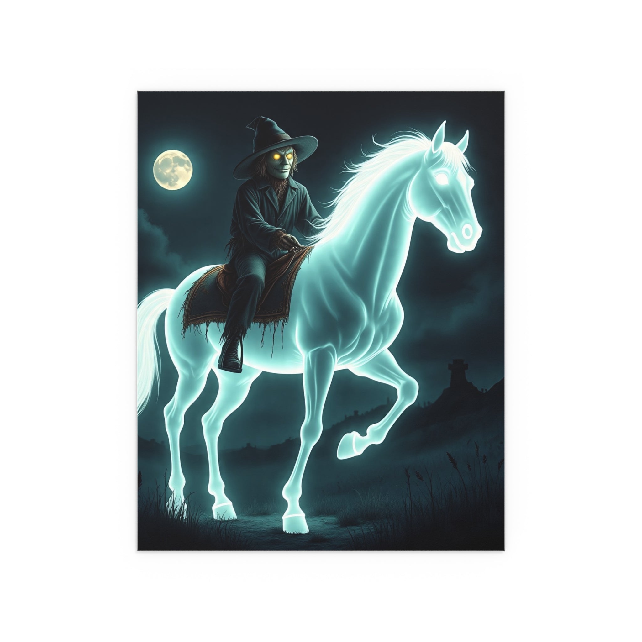 Mystical Wizard Horse Silk Poster, Home Decor, Halloween Art, Wall Art, Gift for Horse Lovers, Indoor and Outdoor Decoration