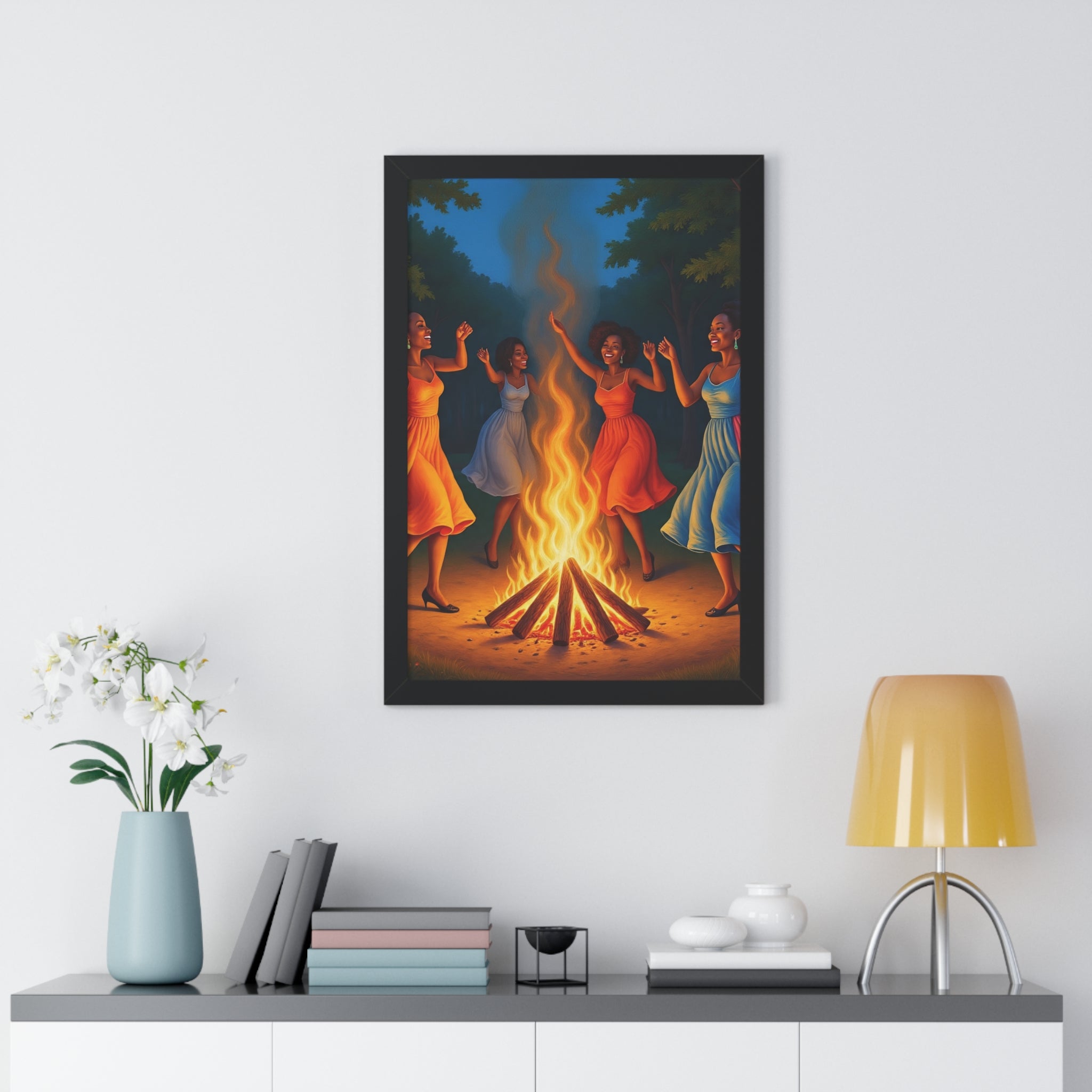 Vertical Poster - African American Women Dance Party Design