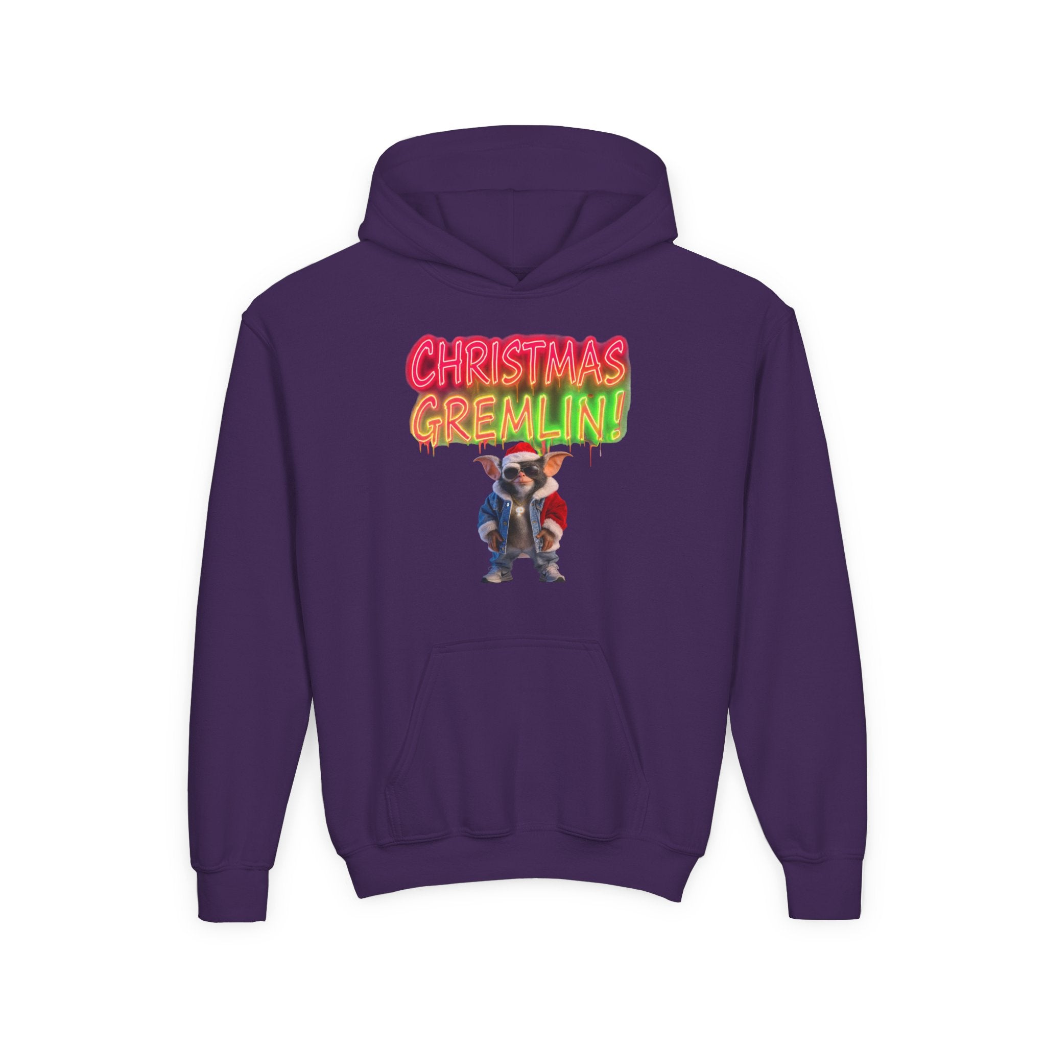 Youth Hoodie — 'Christmas Gremlin' Festive Kids Holiday Sweatshirt