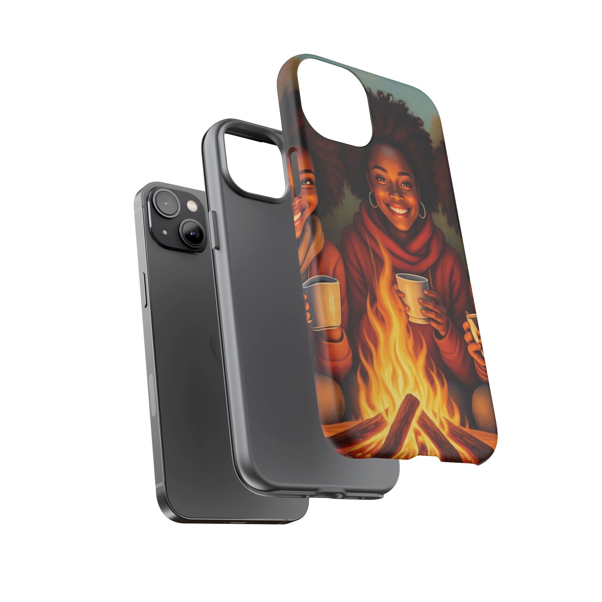 Cozy Phone Case for Campfire Lovers, Tough Cases with Inspirational Design, Perfect Gift for Friends, Birthday Present, Nature Vibe