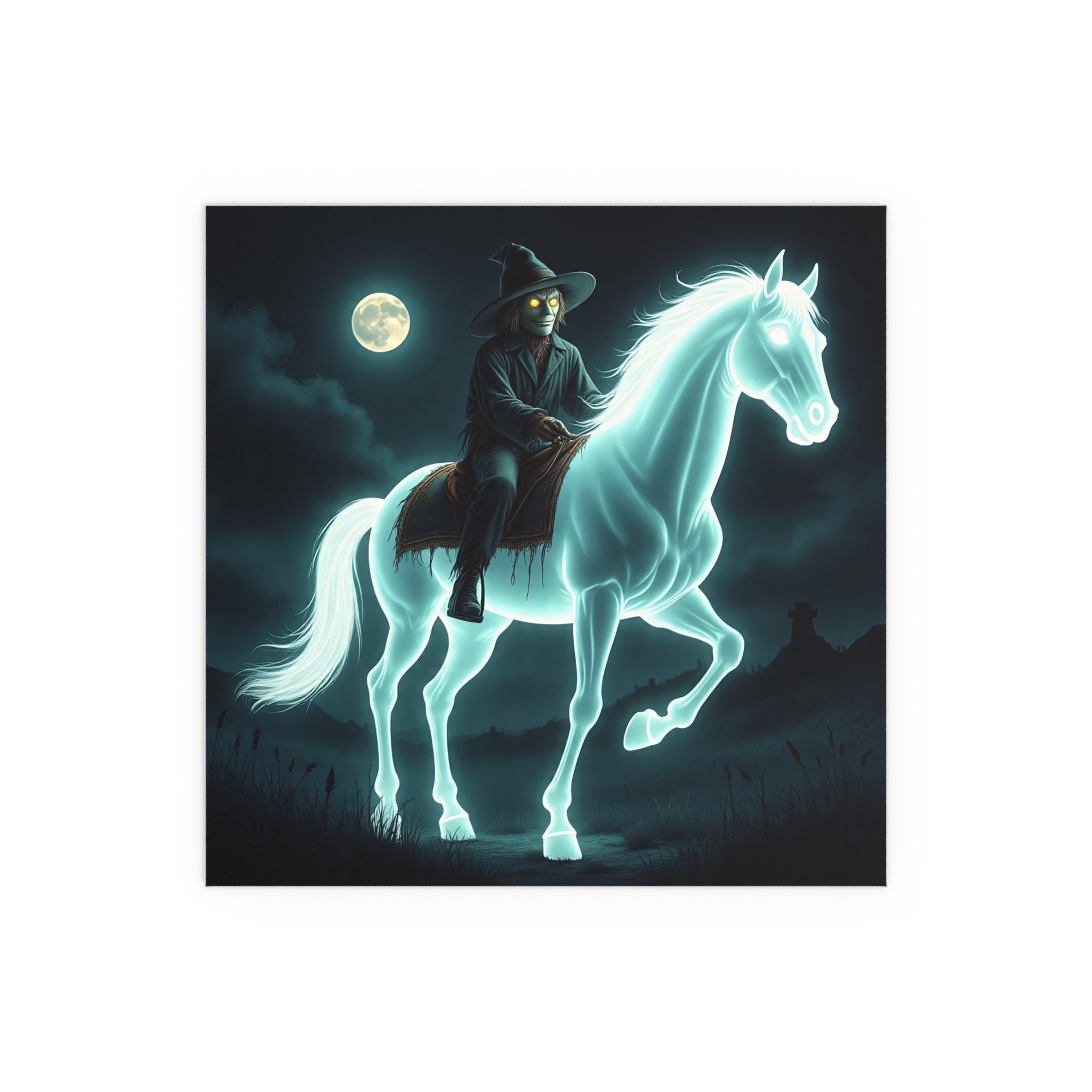 Mystical Wizard Horse Silk Poster, Home Decor, Halloween Art, Wall Art, Gift for Horse Lovers, Indoor and Outdoor Decoration