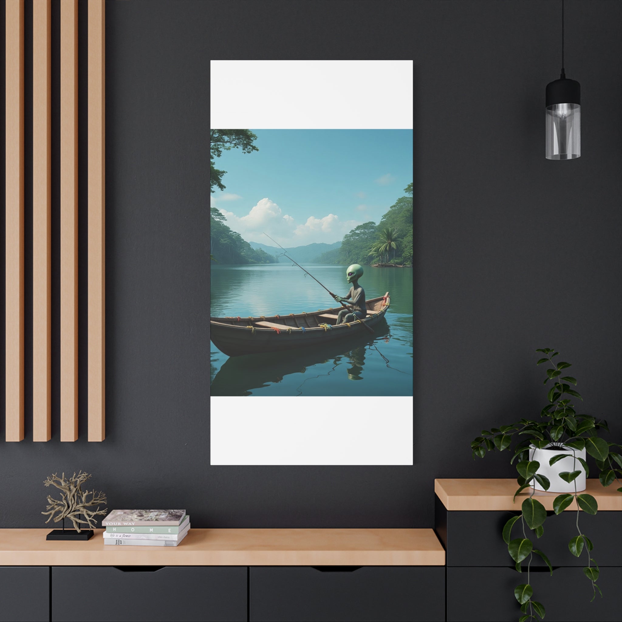 Alien Fishing Canvas Art