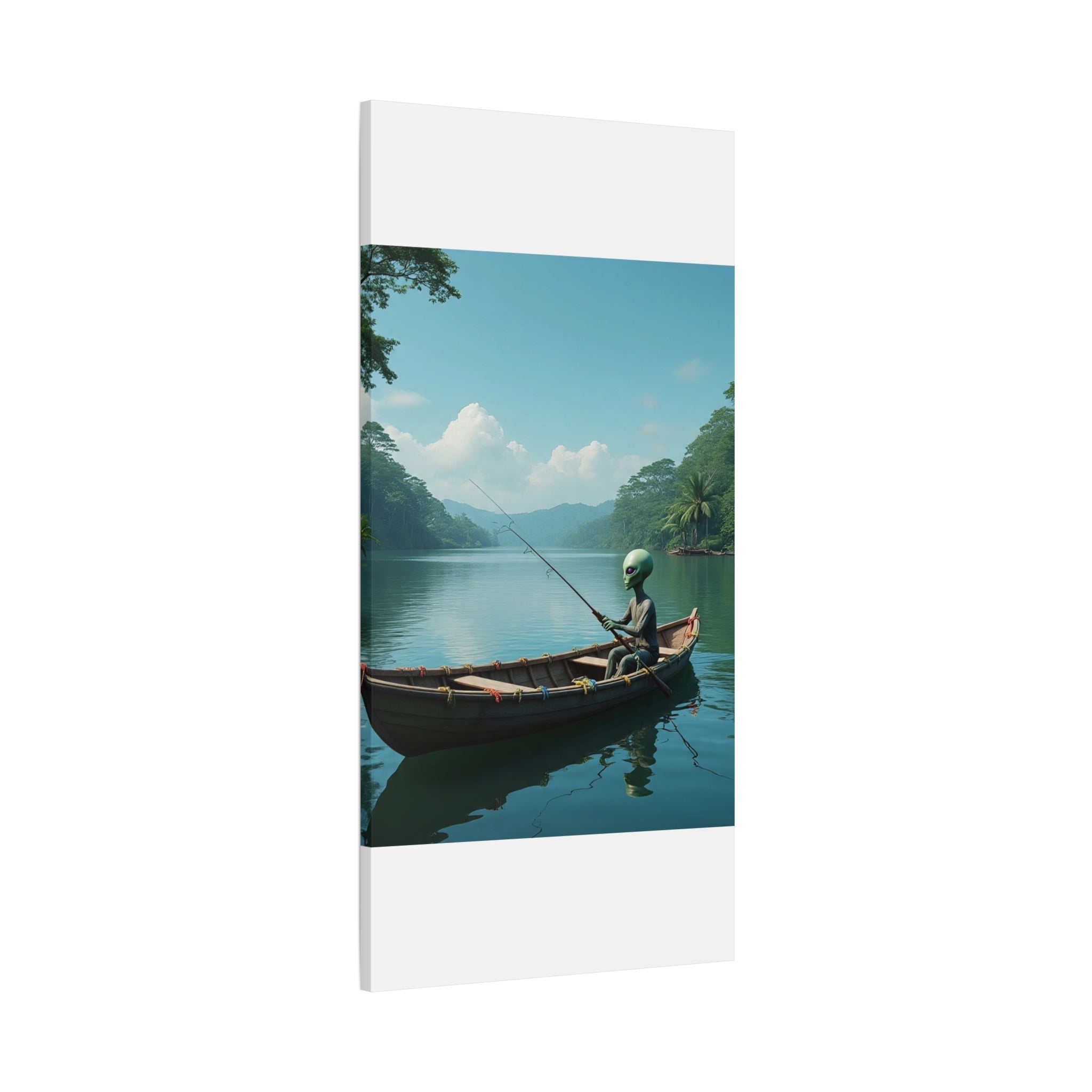 Alien Fishing Canvas Art