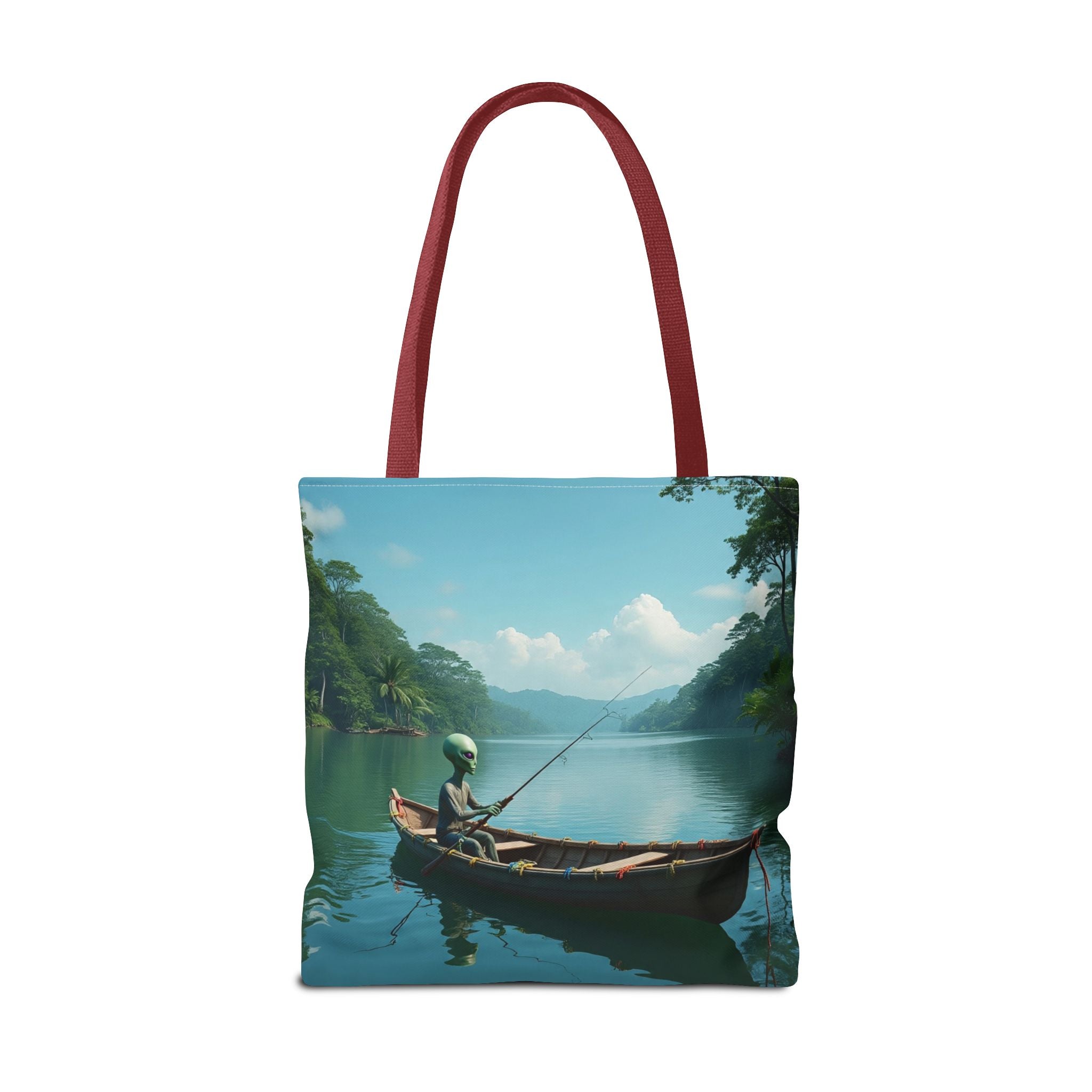 VYBZ Serene Alien Fishing Scenic Tote Bag