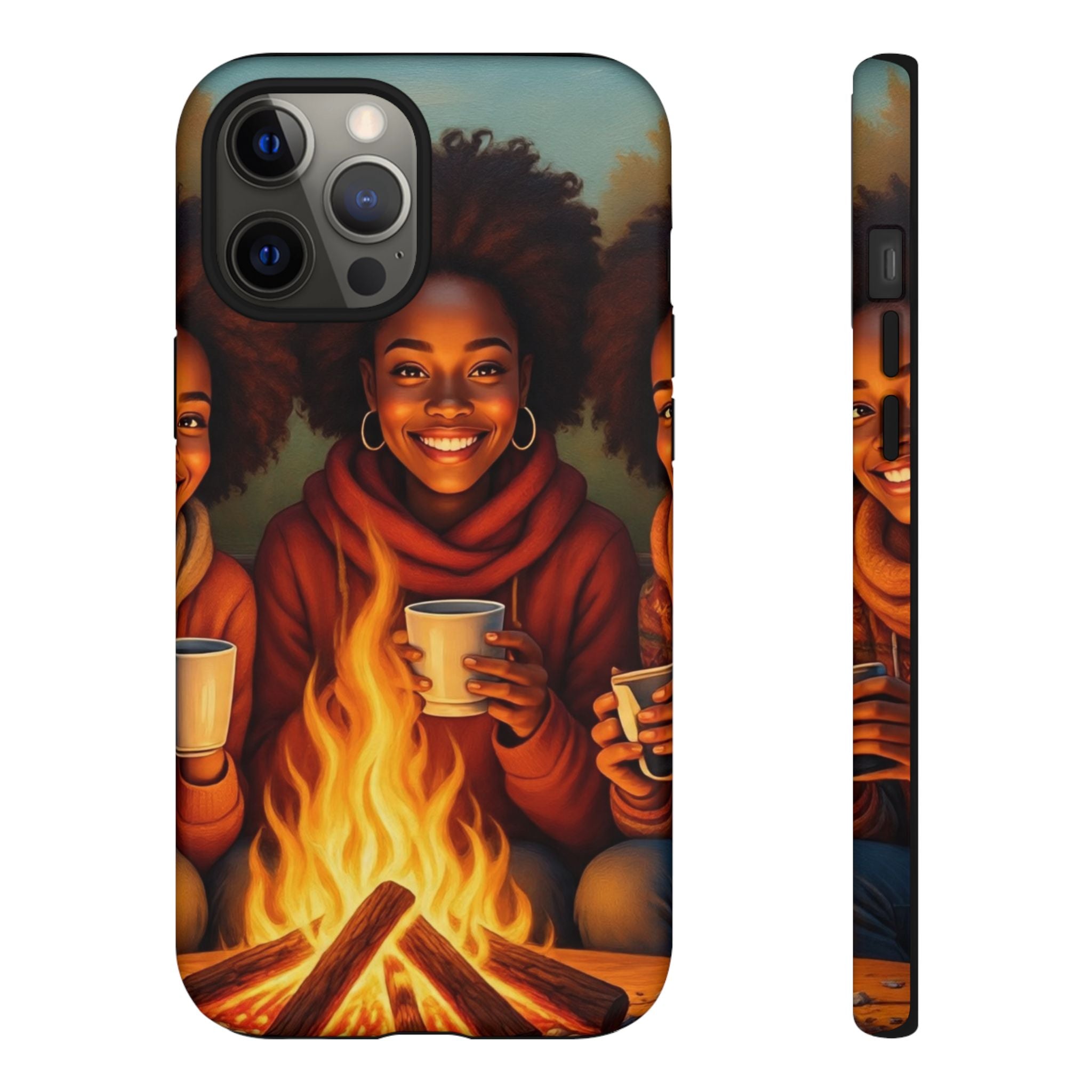 Cozy Phone Case for Campfire Lovers, Tough Cases with Inspirational Design, Perfect Gift for Friends, Birthday Present, Nature Vibe