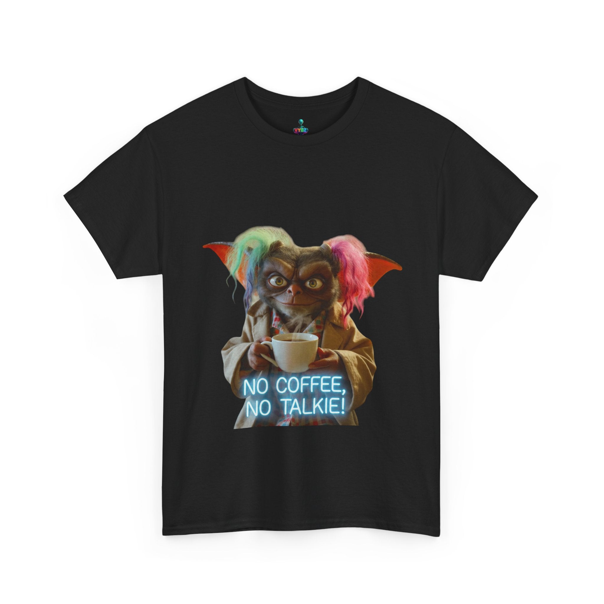Coffee Monster Tee — “No Coffee, No Talkie” Graphic T-Shirt