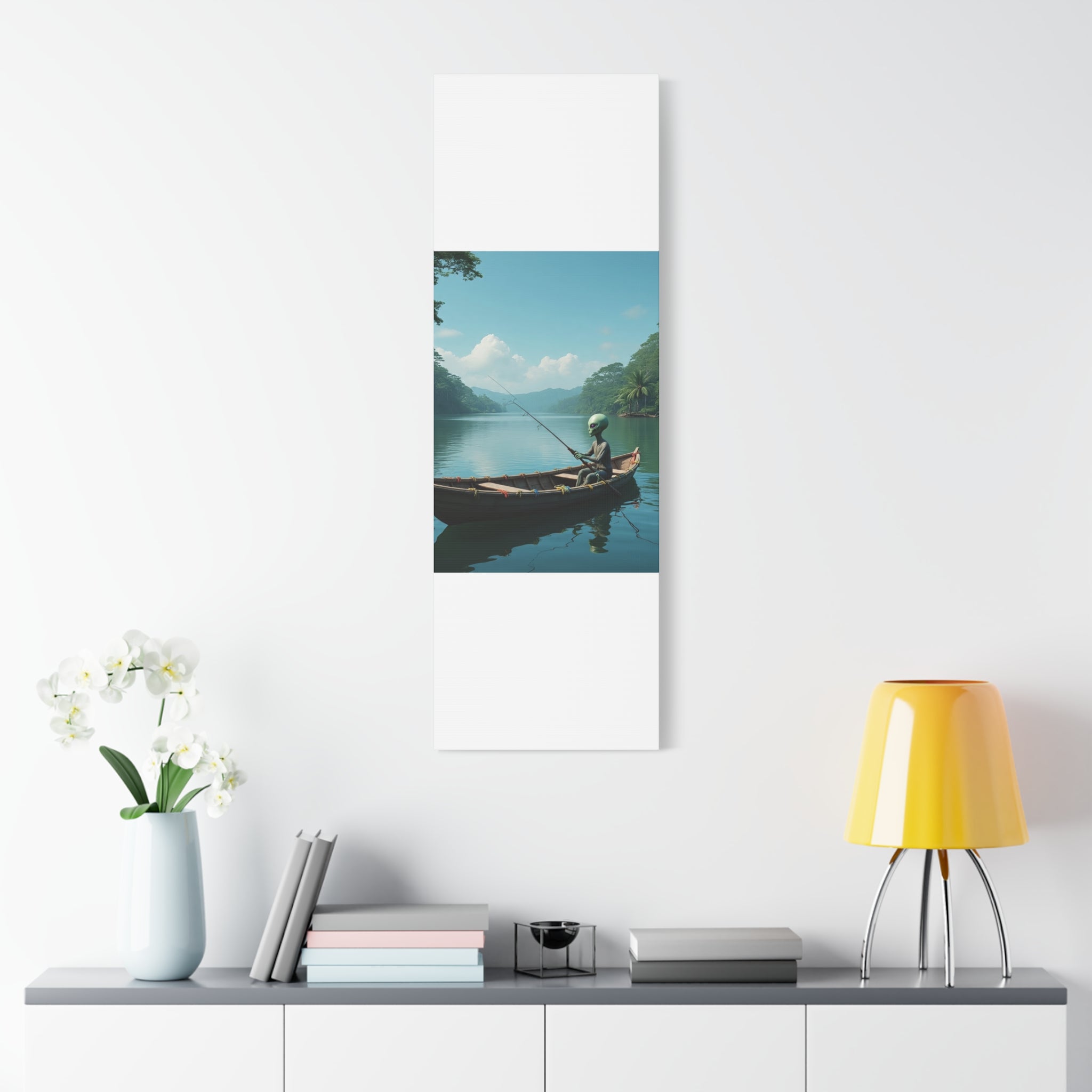Alien Fishing Canvas Art