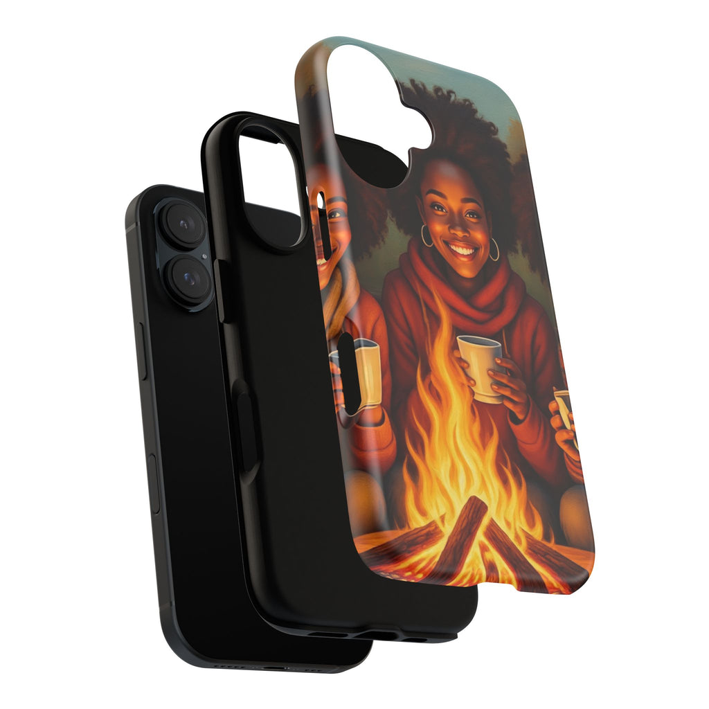 Cozy Phone Case for Campfire Lovers, Tough Cases with Inspirational Design, Perfect Gift for Friends, Birthday Present, Nature Vibe